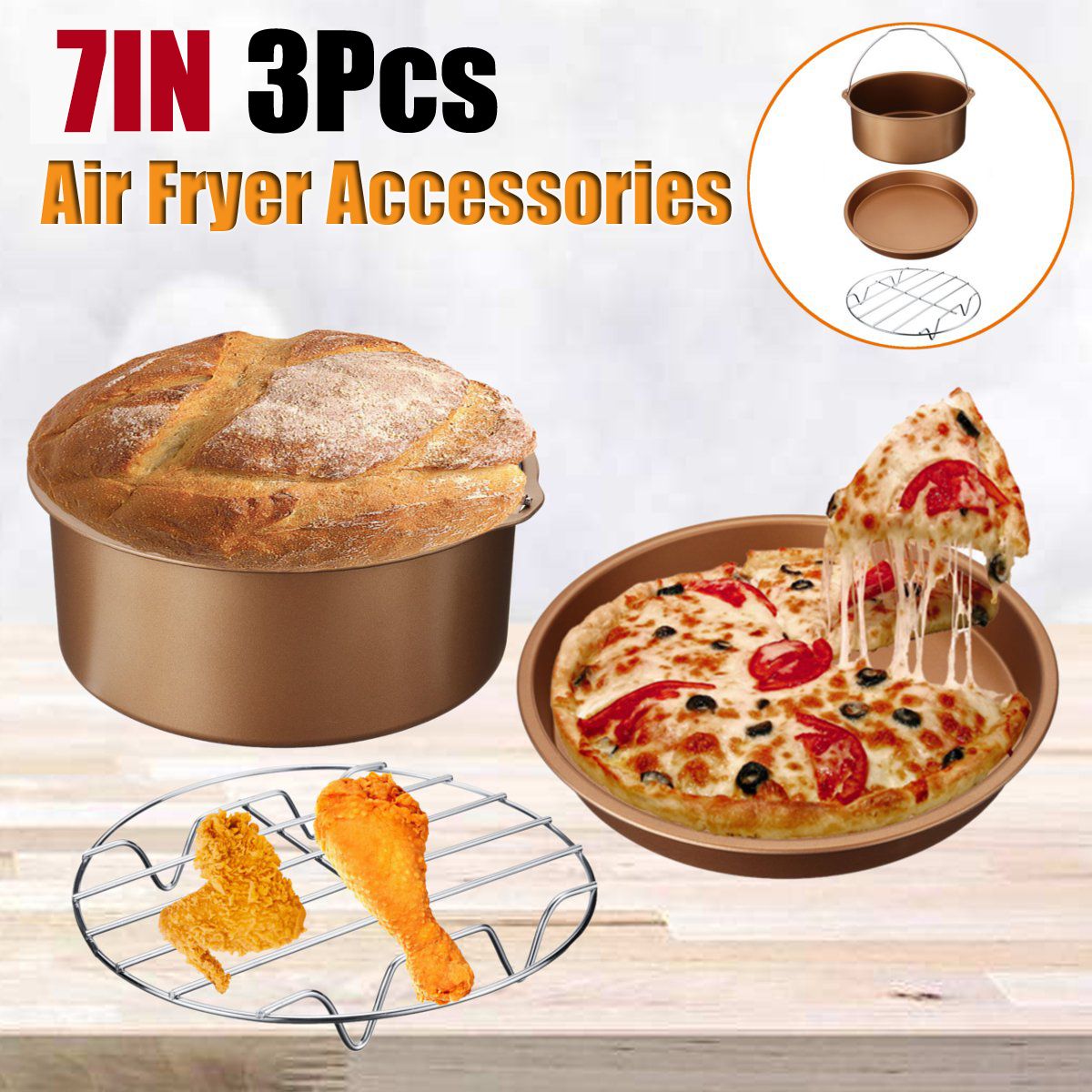 3Pcs-7quot-Air-Fryer-Accessories-Set-Chip-Baking-Basket-Pizza-Pan-Kitchen-32-58qt-1757807