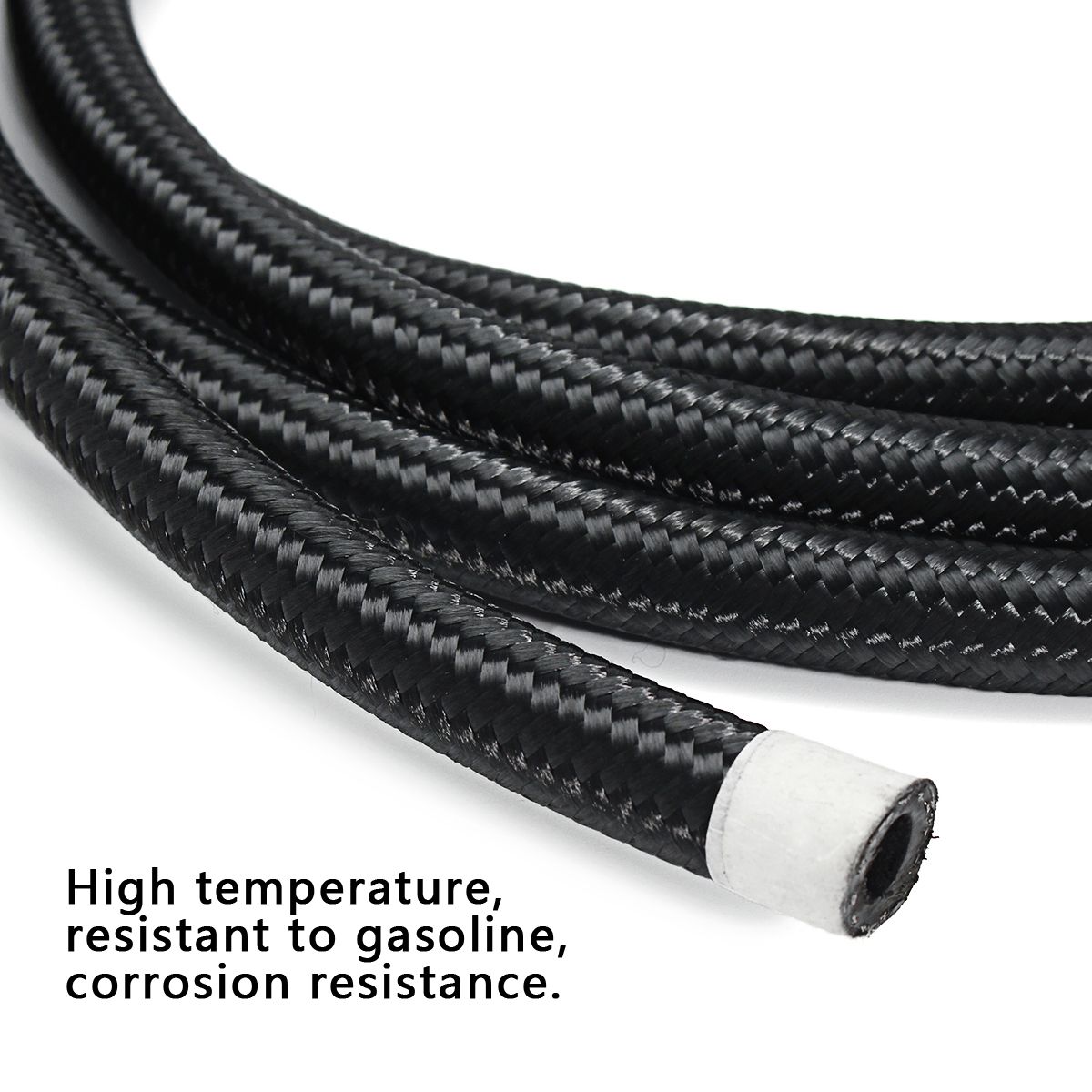 3m-Long-AN6-6AN-Nylon-Braided-Hose-Black-Stainless-Steel-Oil-Fuel-Line-Hose-1178337