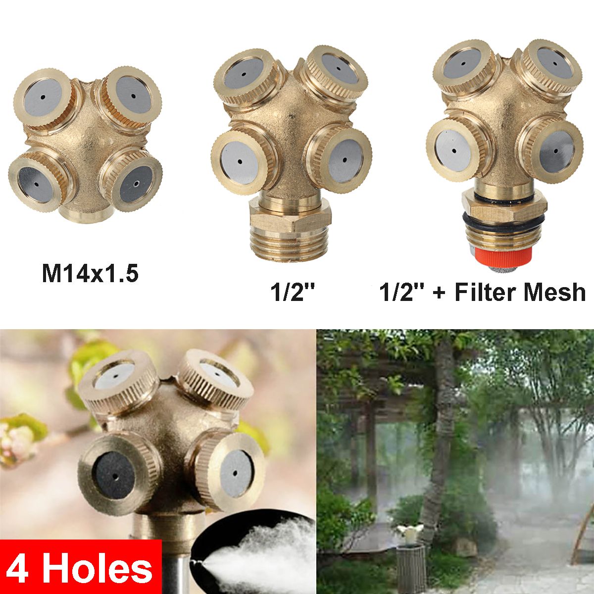 4-Hole-Brass-Spray-Misting-Nozzle-Garden-Sprinkler-Irrigation-Fitting-Adjustable-1685437
