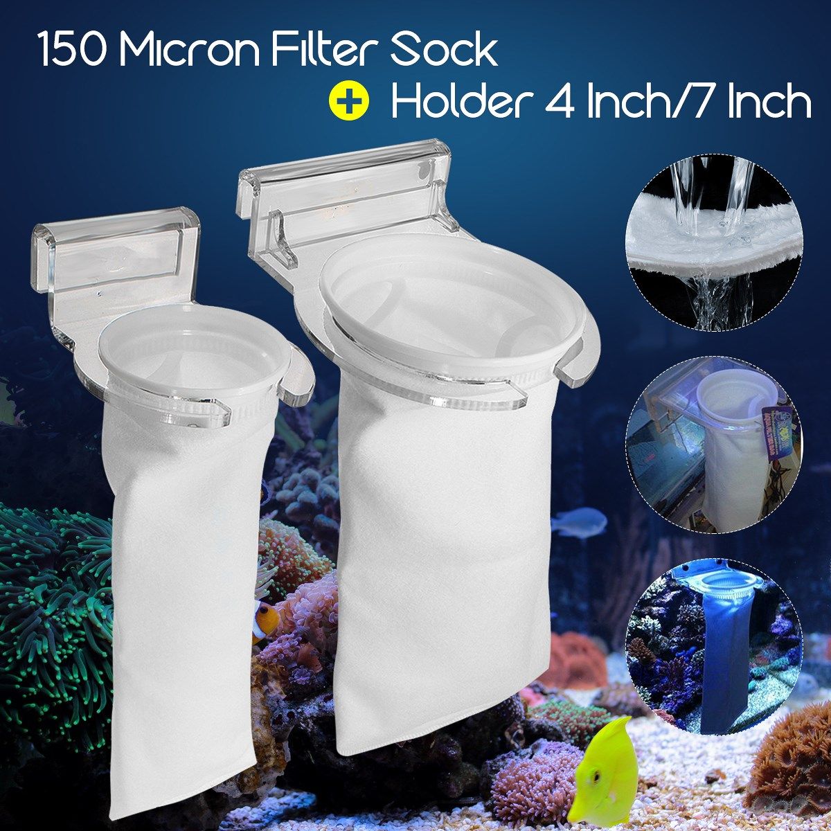 4-Inch7-Inch-Bubble-Magus-Aquarium-Fish-Tank-Sump-Micron-Felt-Pre-Filter-Sock-Bag-Bracket-Holder-1381235