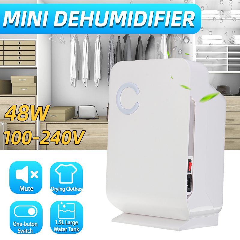 48W-15L-Mini-Portable-Home-Dehumidifier-Mute-Moisture-Absorption-Air-Dryer-Air-Cooler-White-1723594