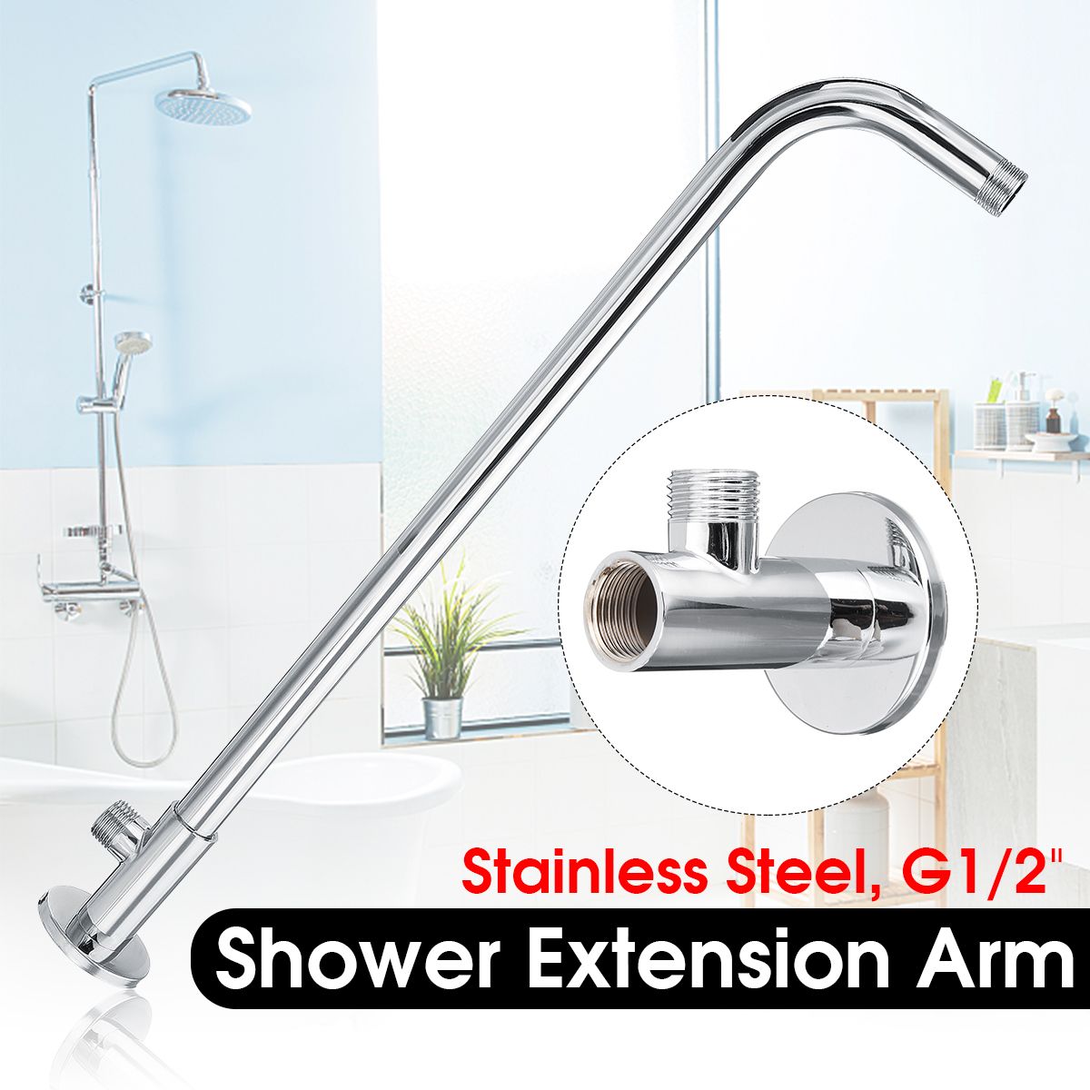 49cm-Stainless-Steel-Wall-Shower-Head-Extension-Pipe-Long-Arm-Mounted-Bathroom-1523906
