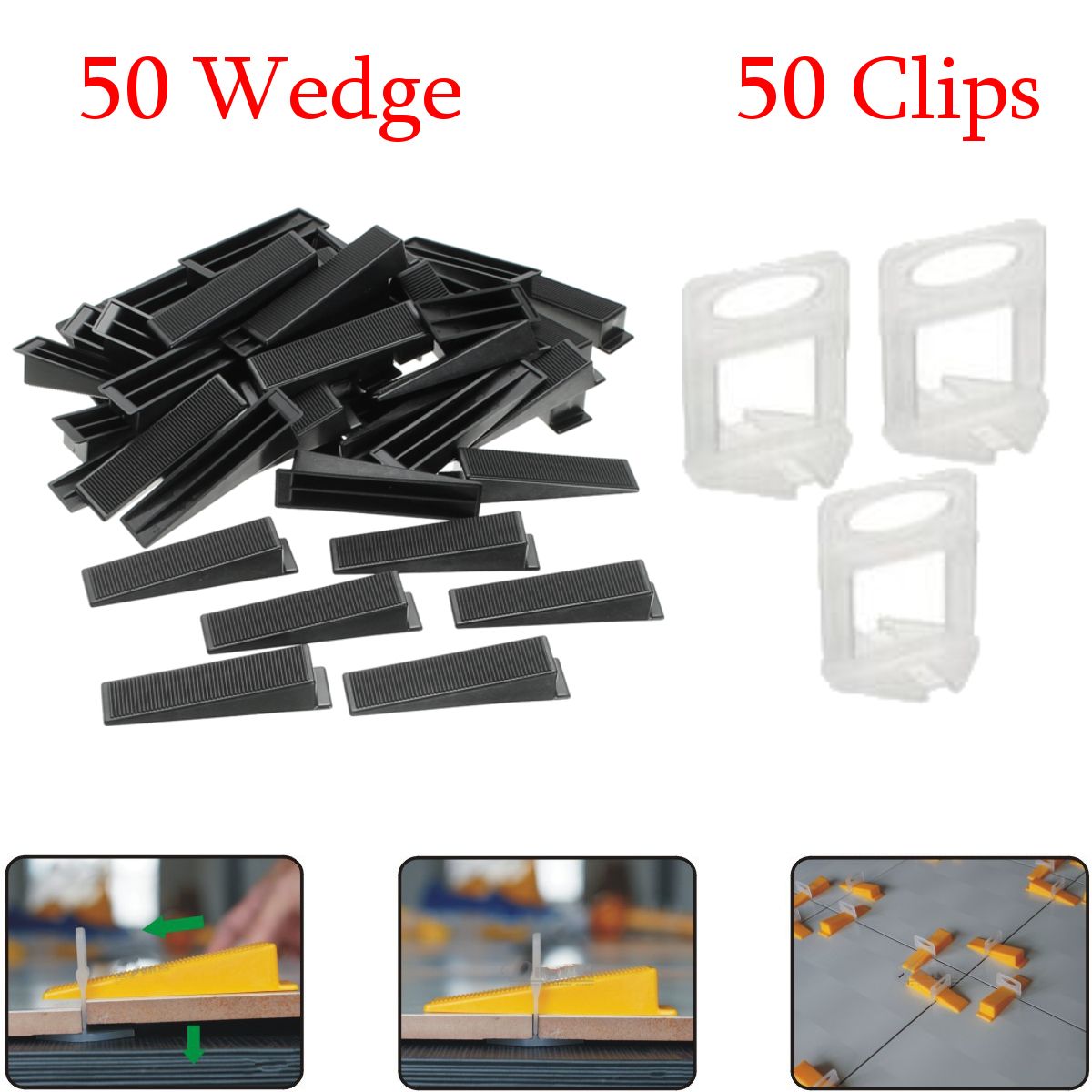 50Pcs-Black-Tile-Flat-Leveling-System-Wedges-Clips-Wall-Floor-Spacers-Strap-Device-Tools-1427127
