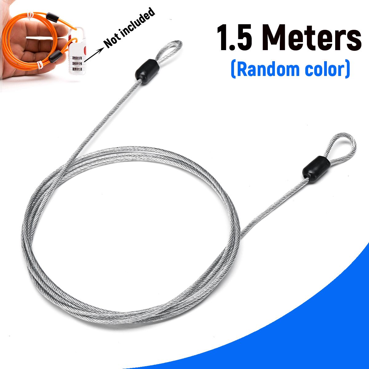 59-Inch-Steel-Wire-Security-Loop-Cable-Lightweight-Bicycle-Scooter-U-Lock-Rope-49-Strands-1403900