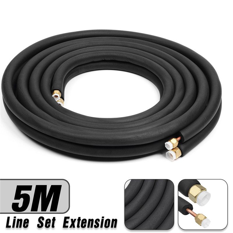 5M-165ft-Split-Line-Extension-14quot-38quot-Flared-Insulated-Air-Conditioner-Black-Brass-Tube-1309476