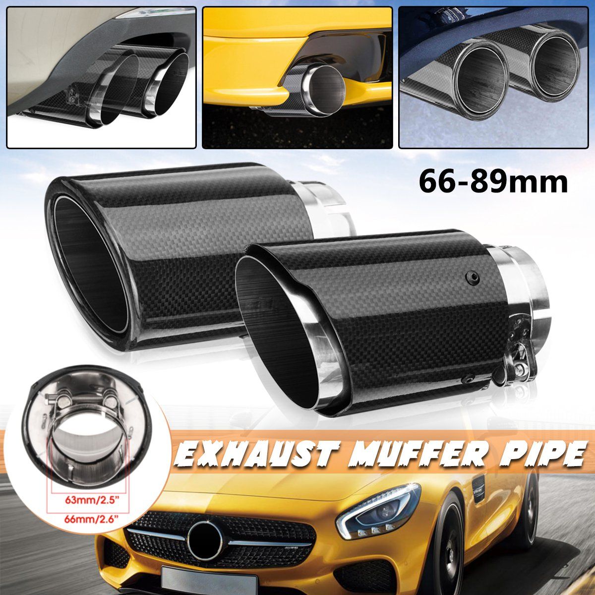 66mm-89mm-Carbon-Fiber-Black-Universal-Car-Exhaust-Tips-Muffler-Pipe-Tail-End-1560138