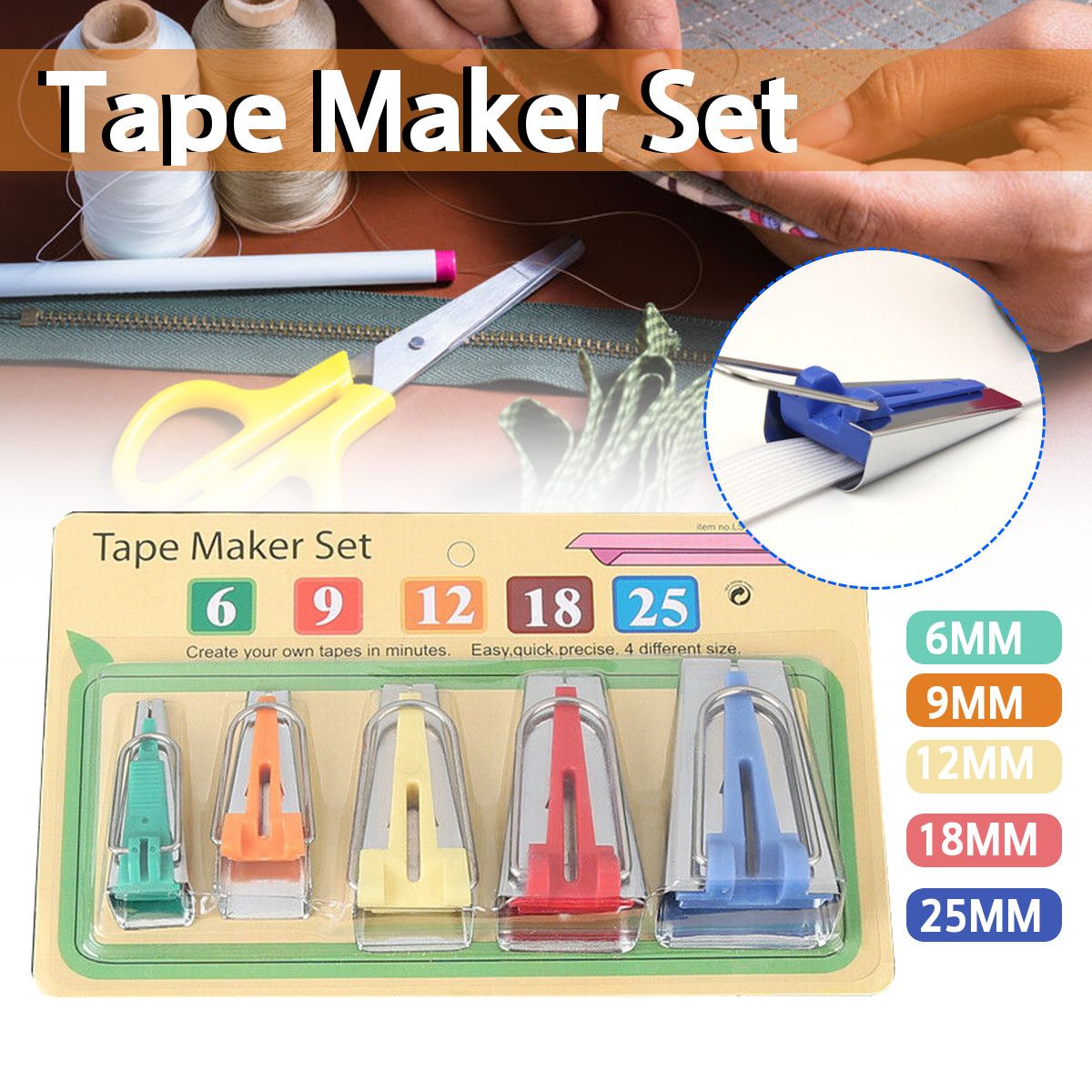 69121825mm-Binding-Fabric-Maker-Bias-Tape-Sewing-Quilting-Guide-Strip-Kit-1741185