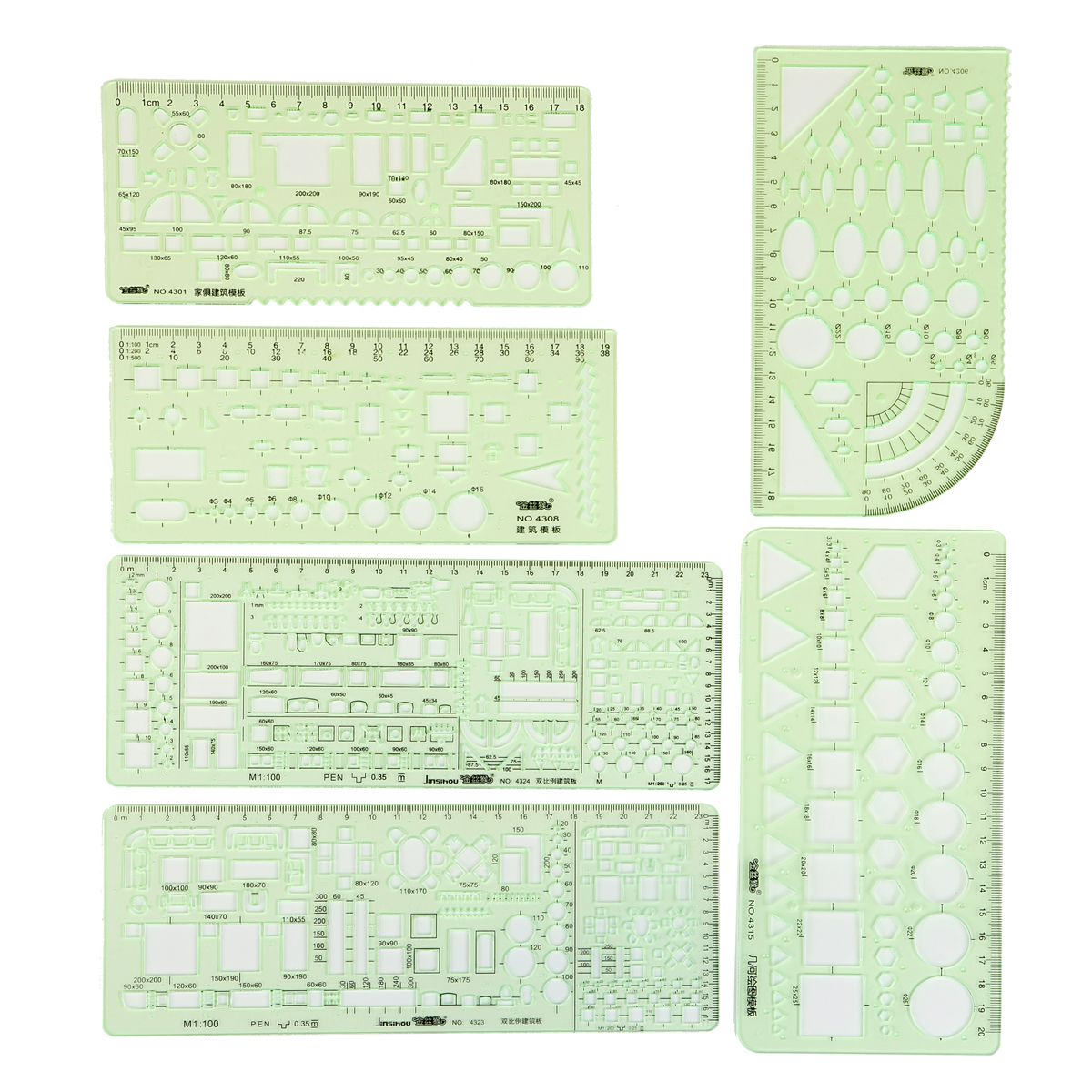 6PcsSet-Circles-Squares-Geometric-Formwork-Drawing-Templates-Angle-Ruler-Stencil-Measuring-1597534