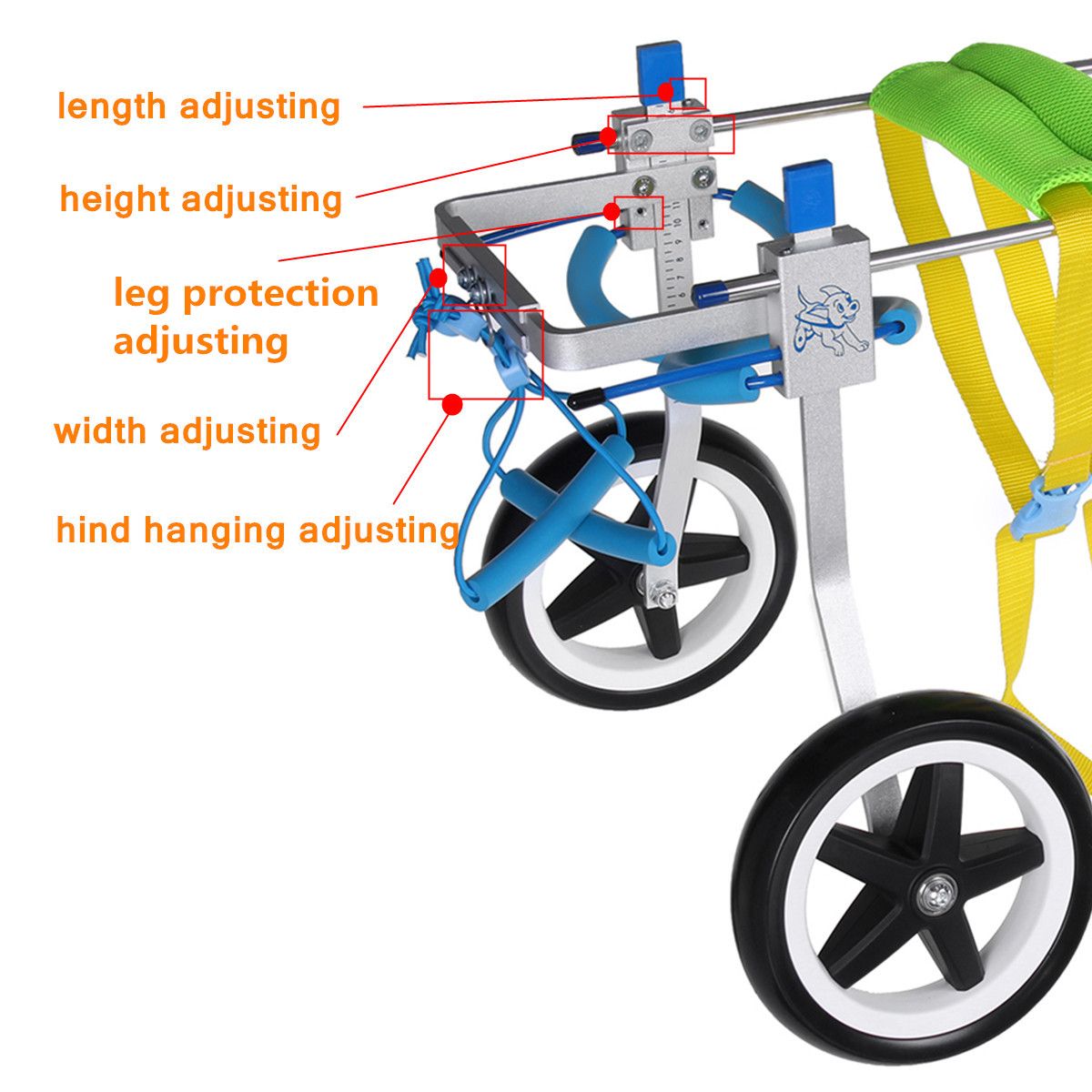 75quot-Aluminium-Pet-Dog-Wheelchair-Walk-Assistant-Tool-Cart-For-Handicapped-Hind-Leg-1570092