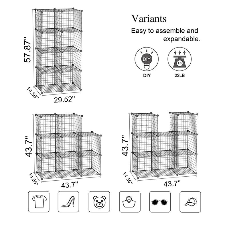 8-Cube-Kitchen-Storage-Shelves-Closet-Organizer-Stackable-Rack-Metal-Grid-Wire-Home-1586882