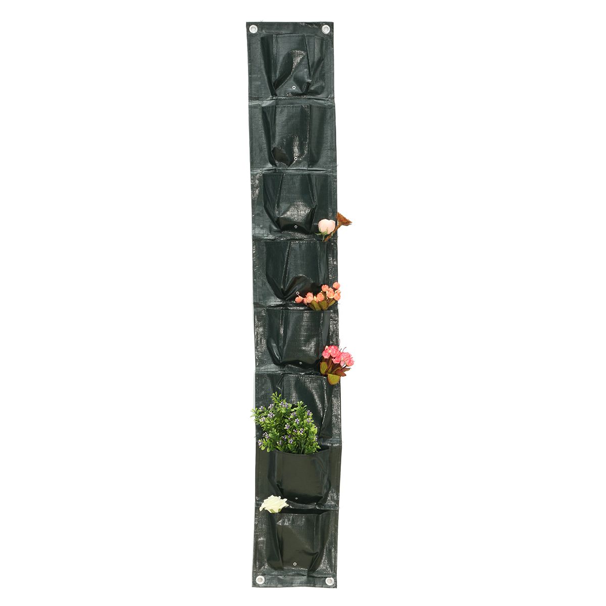 8-Pockets-Home-Garden-Balcony-Plant-Bags-Hanging-Flower-Pot-PE-Planting-Grow-Storage-Bag-1254016