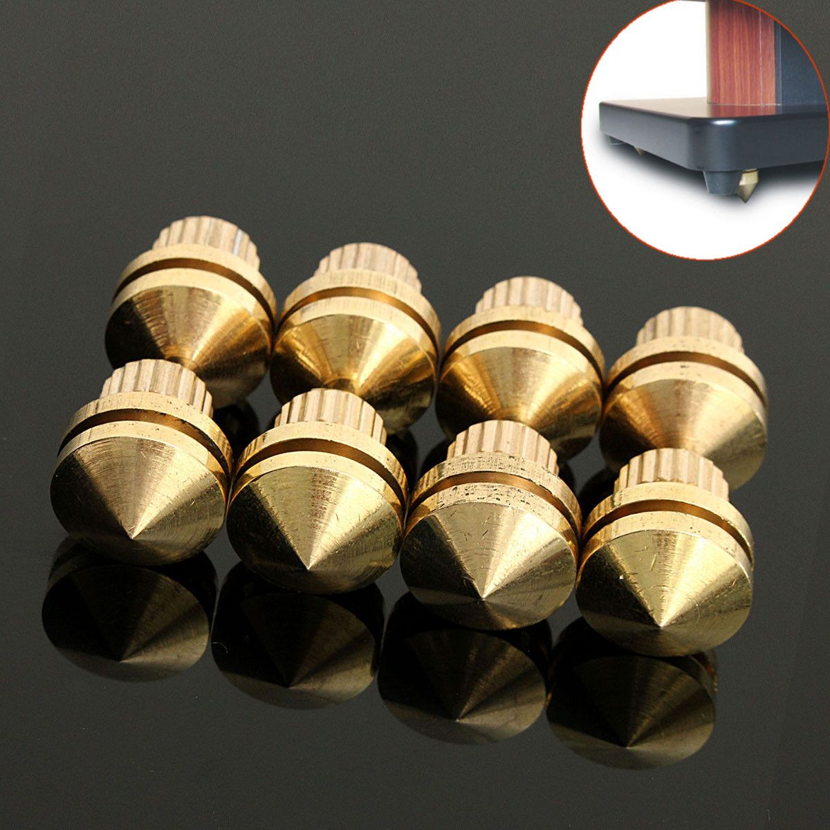 8pcs-HIFI-M8-Copper-Speaker-Suspension-Spikes-Isolation-Stands-Feet-Pads-Base-1352039