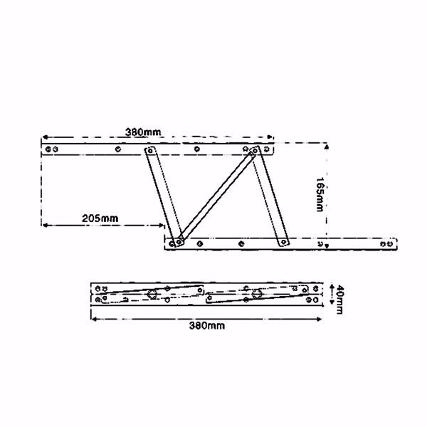 8x165cm-1-Pair-Lift-Up-Adjustable-Folding-Legs-Top-Table-Lifting-Frame-Hinge-1112349