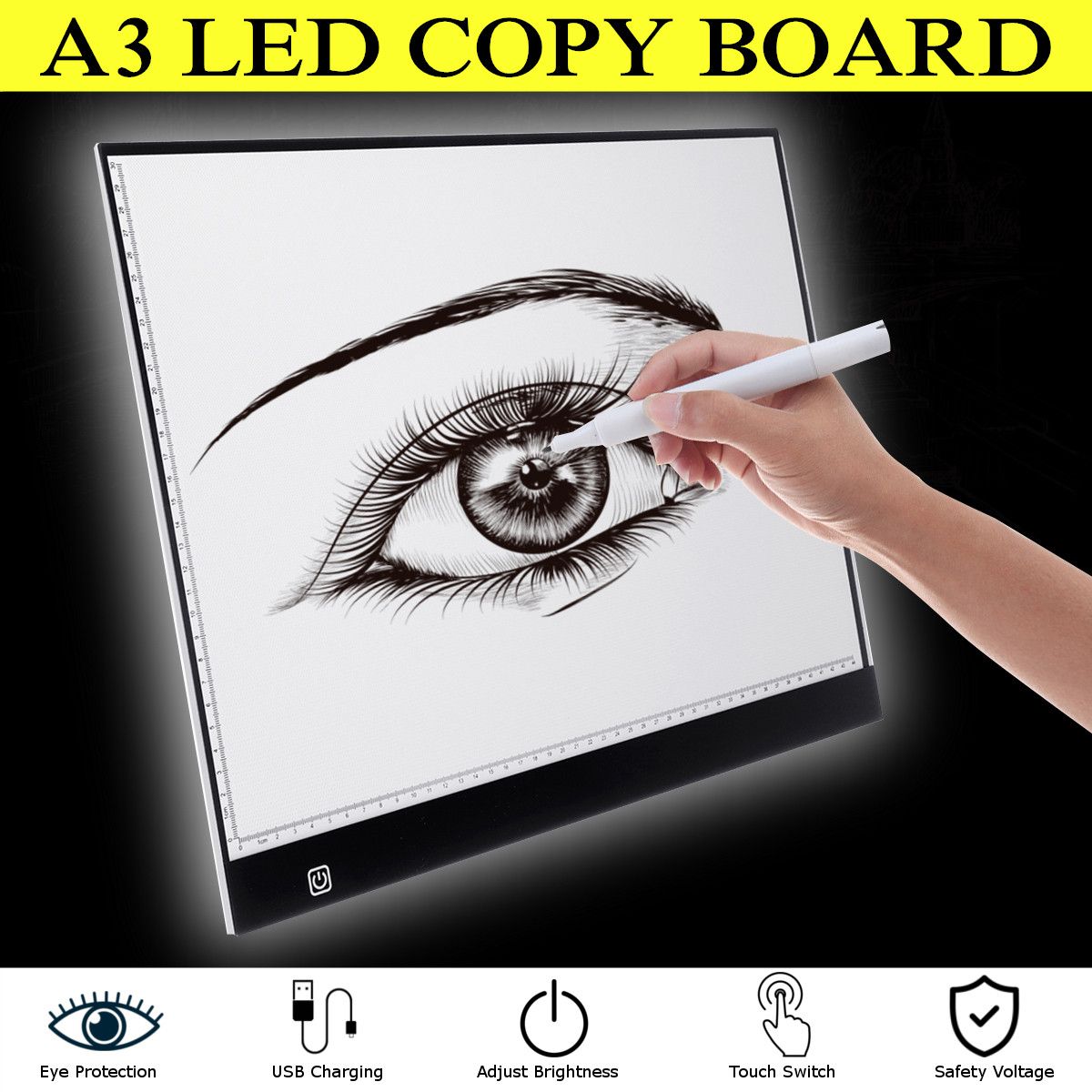 A3A4-LED-Copy-Board-Art-Craft-Drawing-Tracing-Tattoo-Light-Box-Pad--USB-Cable-1393435