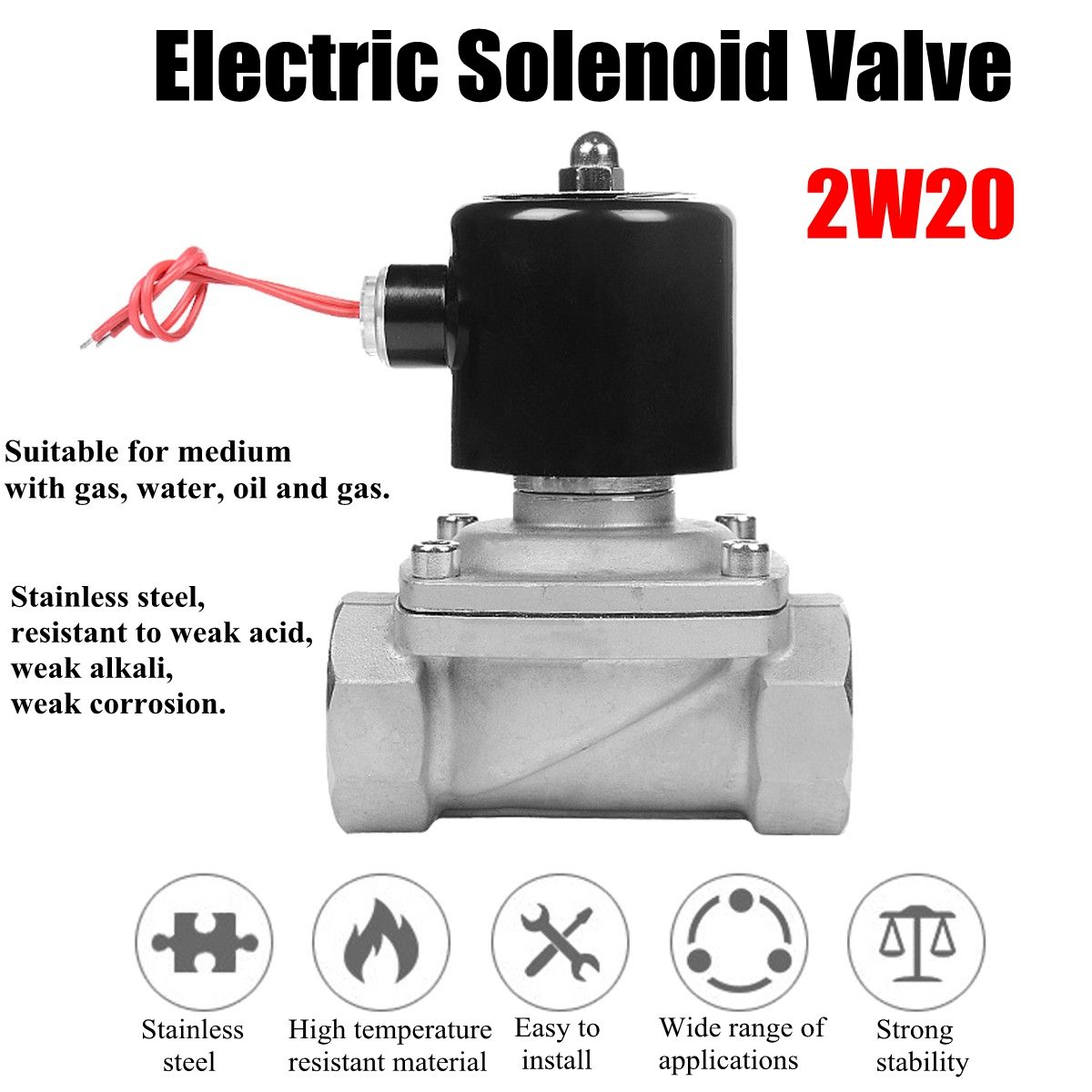 AC-220V-Electric-Solenoid-Valve-2W20-Stainless-Steel-For-Water-Gas-Air-Oil-1346635