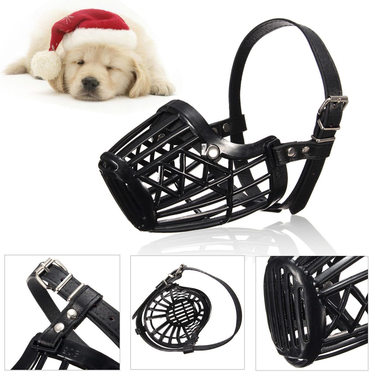 Adjustable-Pet-Dog-No-Bite-Plastic-Basket-Muzzle-Cage-Mouth-Mesh-Cover-7-Sizes-1277368