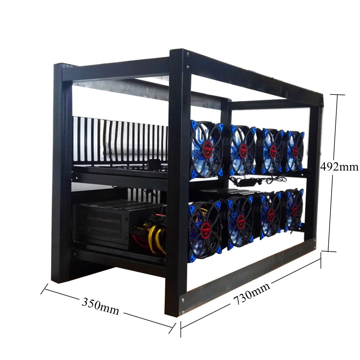 Aluminum-Crypto-Open-Air-Mining-Miner-Frame-Rig-Case-For-8-GPU-Ethereum-12-Fan-1205663