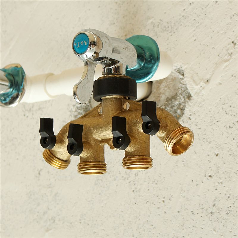 American-Standard-34-Inch-4-Way-Brass-Hose-Faucet-Manifold-Water-Segregator-Garden-Tap-Connector-Spl-1705009