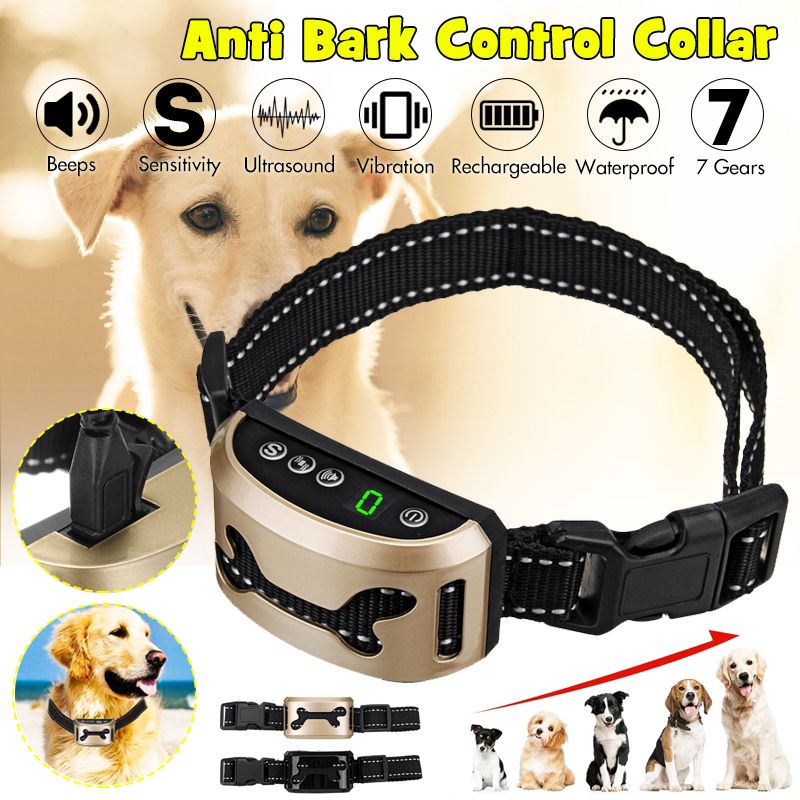 Anti-Bark-Control-Collar-7-Gears-Sensitivity-Waterproof-USB-Rechargeable-LCD-1464233