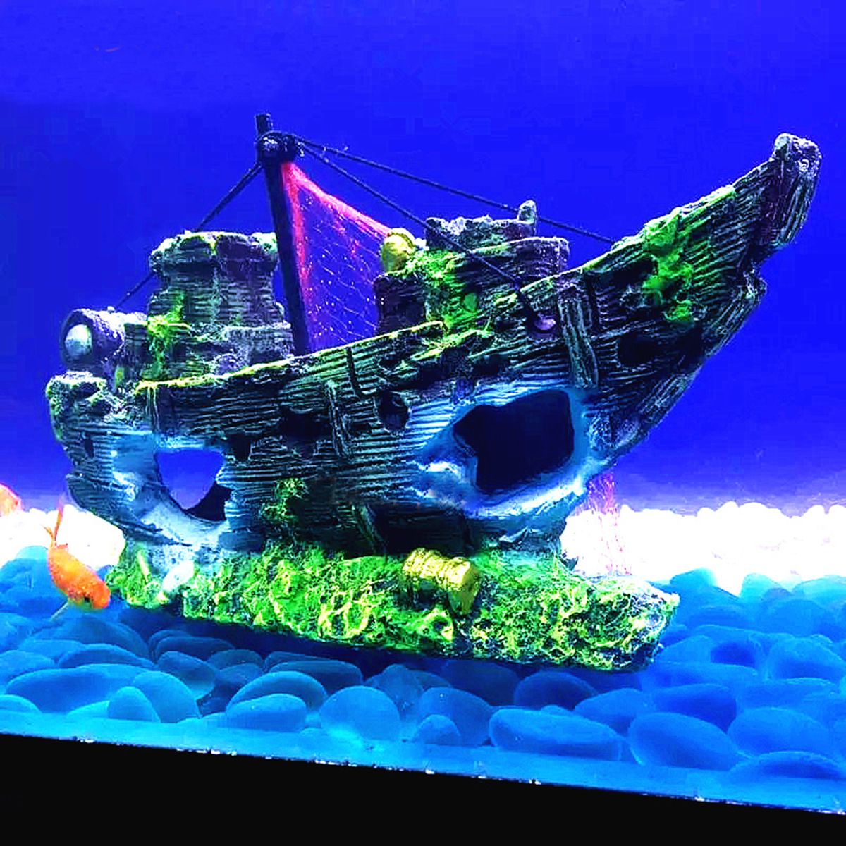 Aquarium-Ornament-Wreck-Sailing-Boats-Sunk-Ship-Destroyer-Fish-Tank-Cave-Decor-Model-1575334