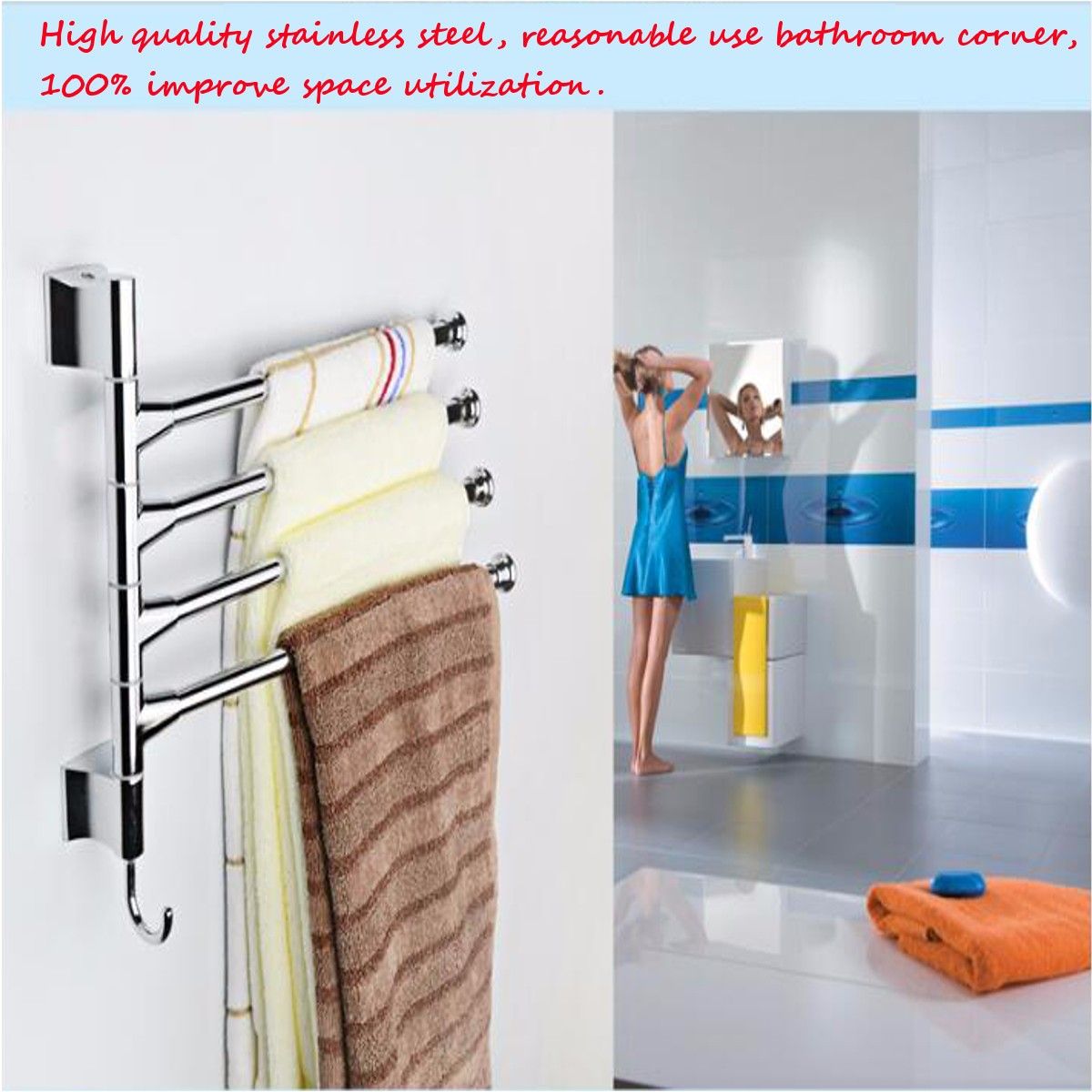 Bathroom-Kitchen-Wall-Mounted-Rotating-Towel-Rack-Storage-Hold-1045185