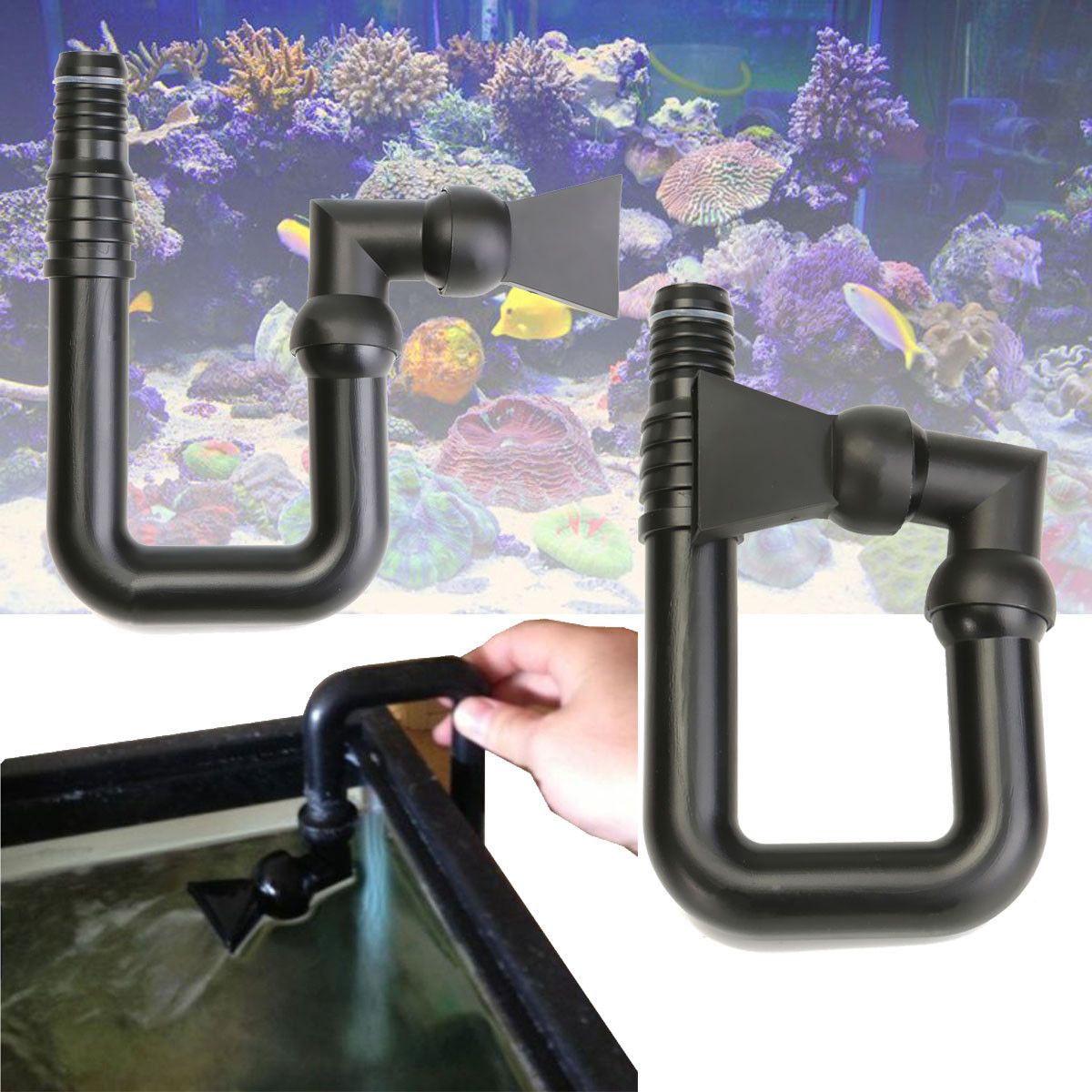 Black-Aquarium-Multi-Angle-Outflow-Water-Pipe-with-Duck-Bill-Hose-For-Sump-Tank-Fish-1311106