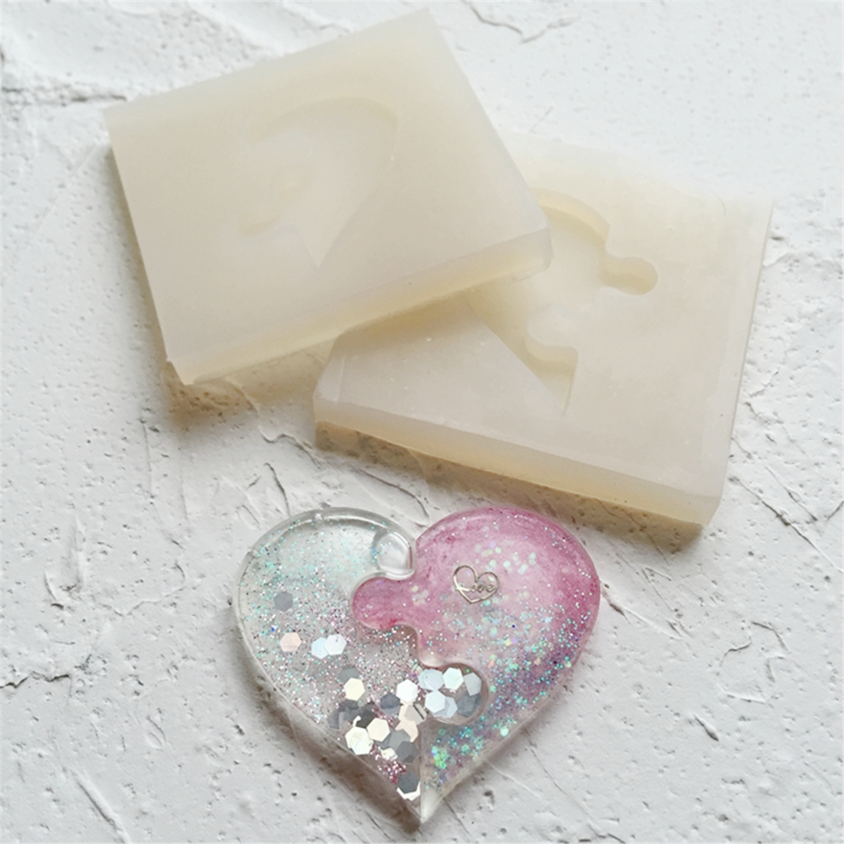 DIY-Jewelry-Beading-Casting-Mold-Silicone-Clear-Resin-Crystal-Mold-Square-Heart-1239377