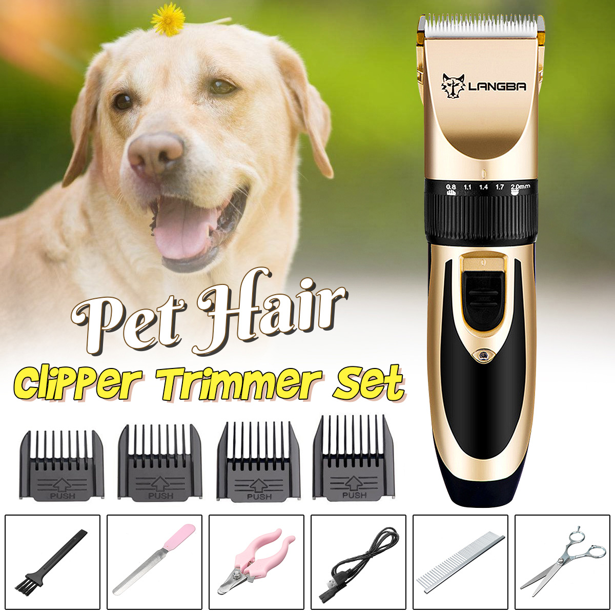 Electric-Pet-Dog-Hair-Clipper-Grooming-Trimmer-Kits-Cordless-Low-Noise-Quiet-1444001