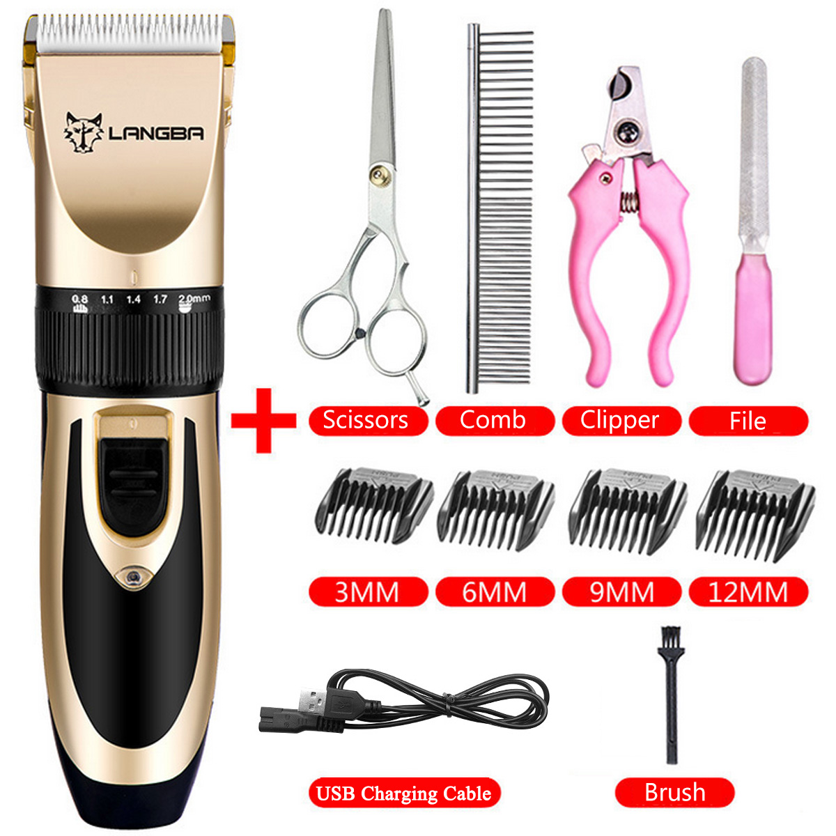 Electric-Pet-Dog-Hair-Clipper-Grooming-Trimmer-Kits-Cordless-Low-Noise-Quiet-1444001