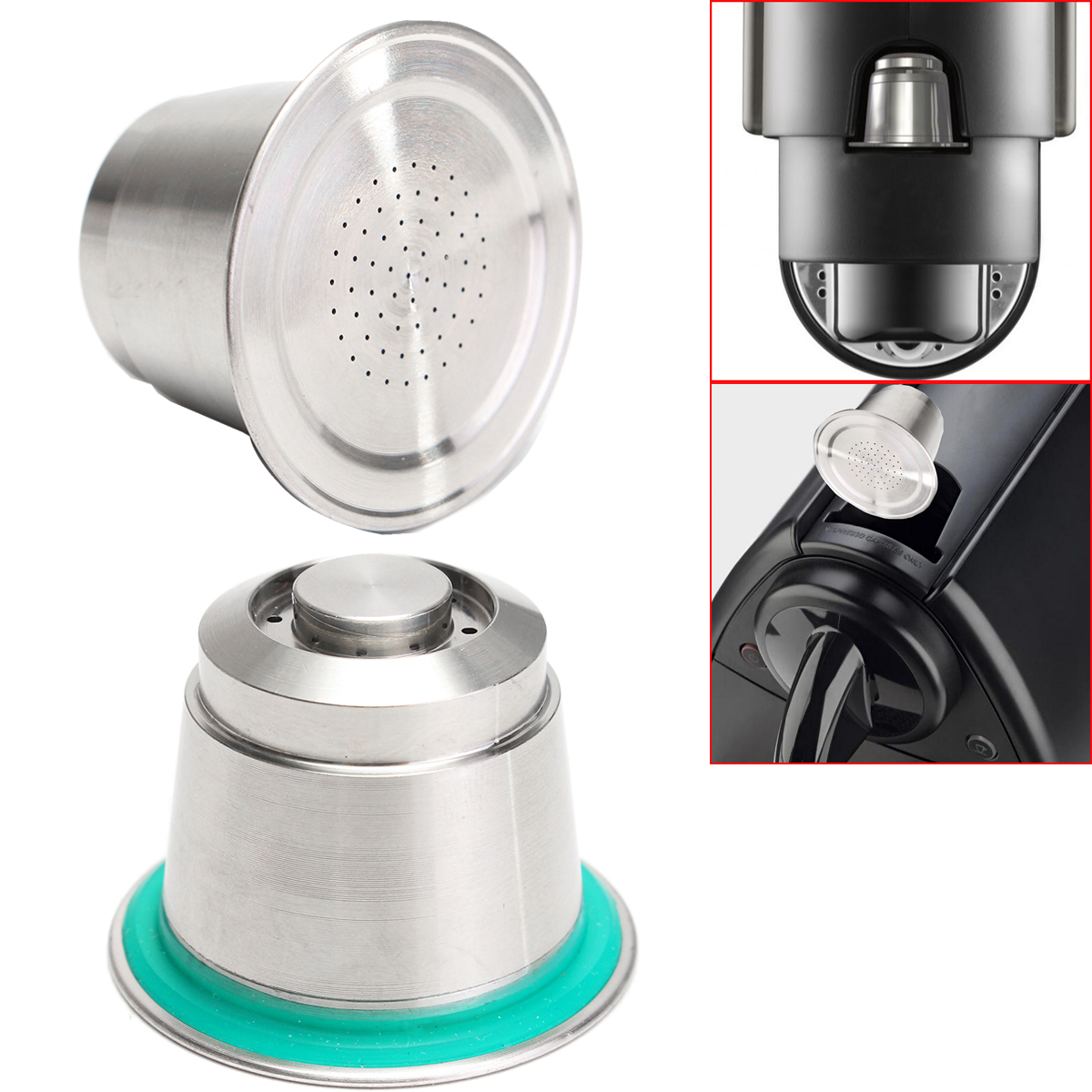 Fine-Grind-Coffee-Capsule-Cup-Stainless-Steel-Reusable-Refillable-For-Nespresso-1268152