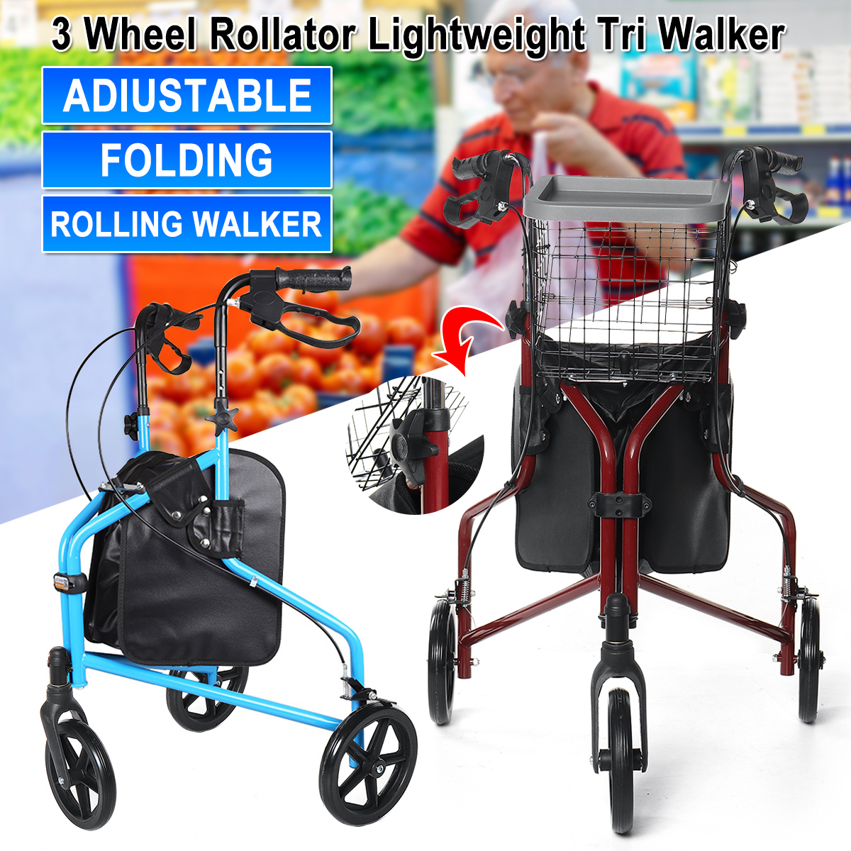 Foldable-Wheel-Rollator-Walking-Frame-Basket-Compact-Mobility-Walker-Seniors-Aid-1743871