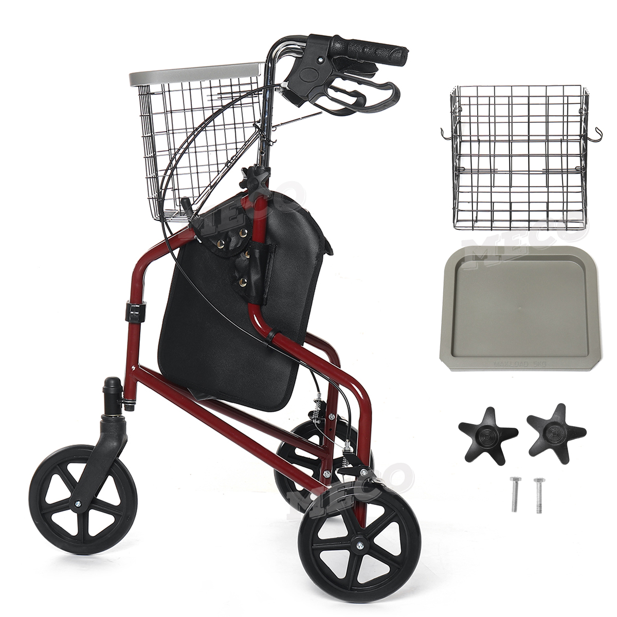 Foldable-Wheel-Rollator-Walking-Frame-Basket-Compact-Mobility-Walker-Seniors-Aid-1743871