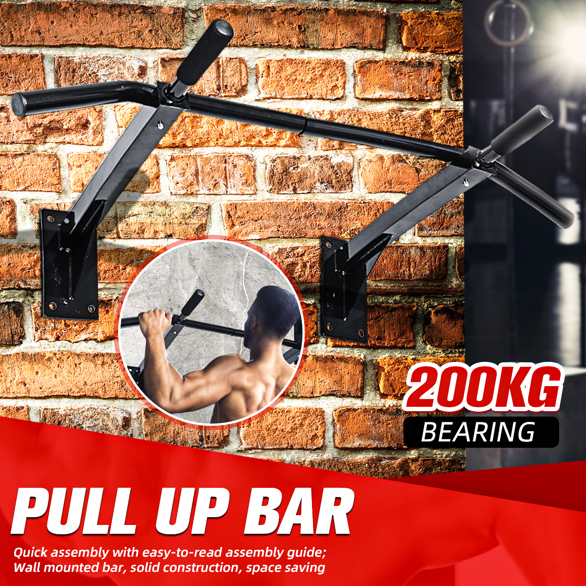 Heavy-Duty-Chinup-Pull-Up-Bar-Wall-Mounted-Exercise-Tools-Workout-Fitness-Gym-Home-1573804
