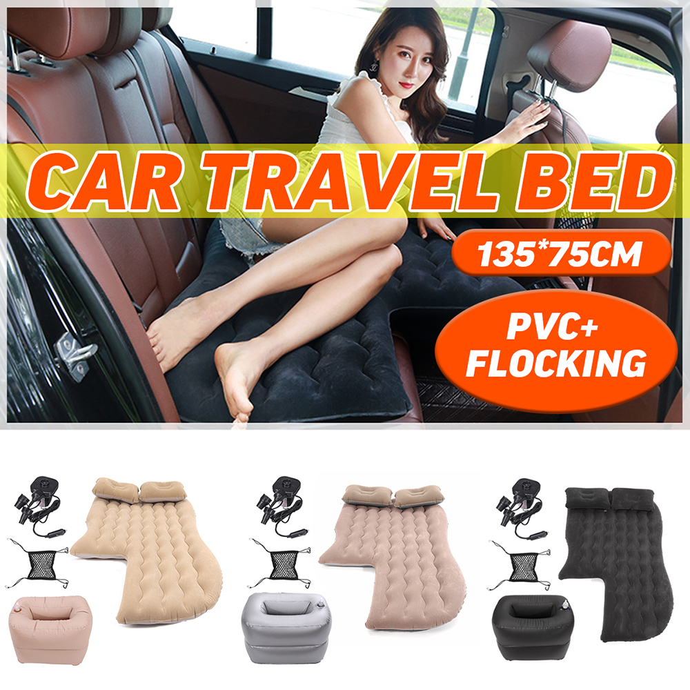 Inflatable-Car-Air-Bed-Mattress-Back-Rear-Seat-Rest-w2-Pillows-Cushion-Travel-1564286