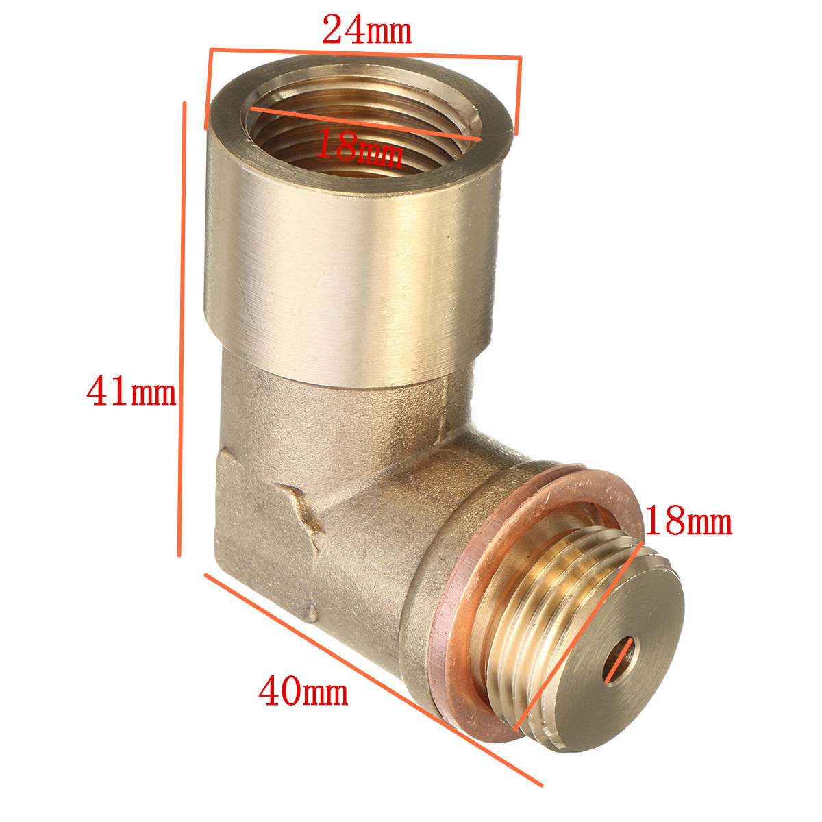 M18X15-Angled-Lambda-O2-Oxygen-Sensor-Extension-Spacer-Brass-For-Decat-1283525