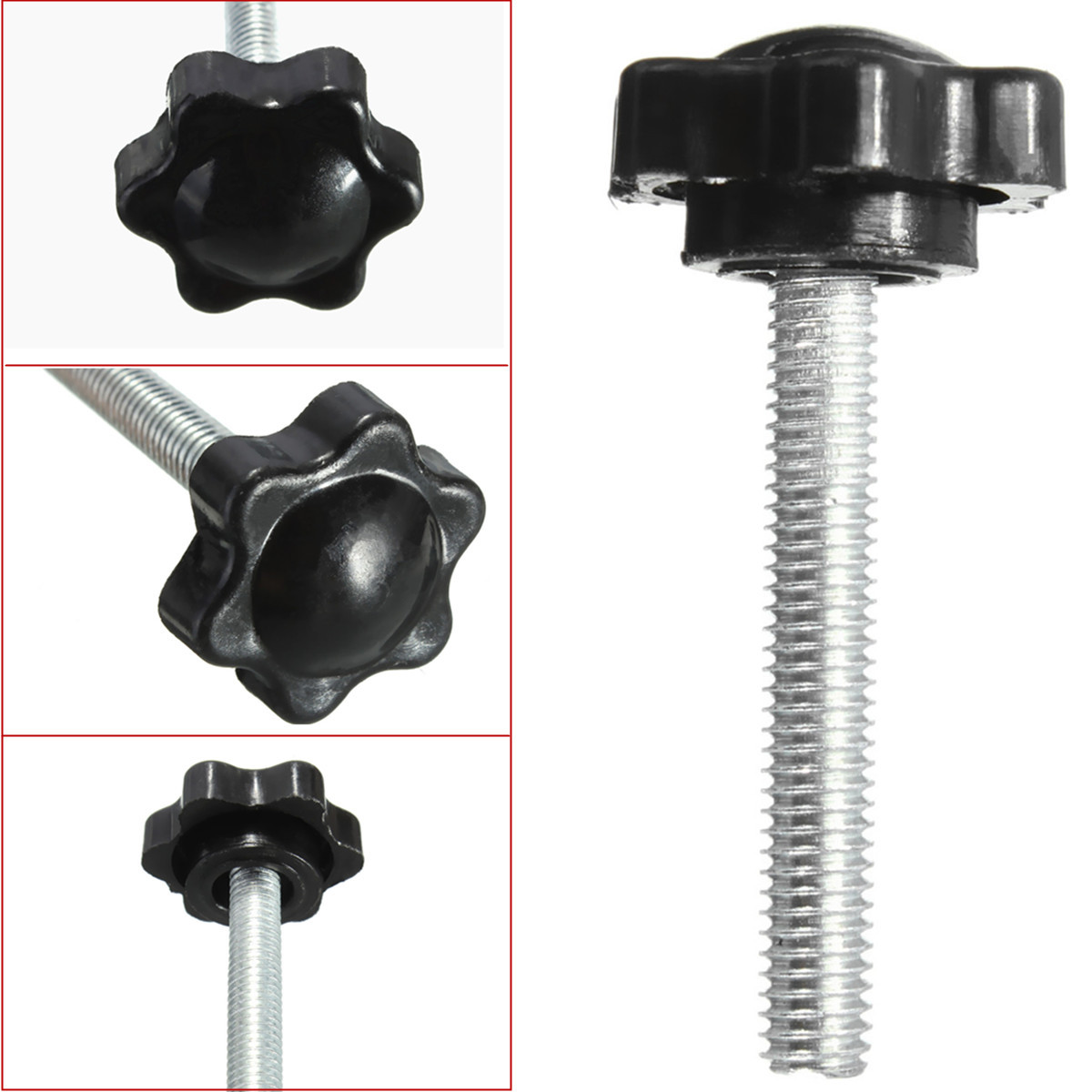 M6x40mm-Star-Shaped-Head-Knob-Screw-Clamping-Plum-Plastic-25mm-Head-Diameter-1011150