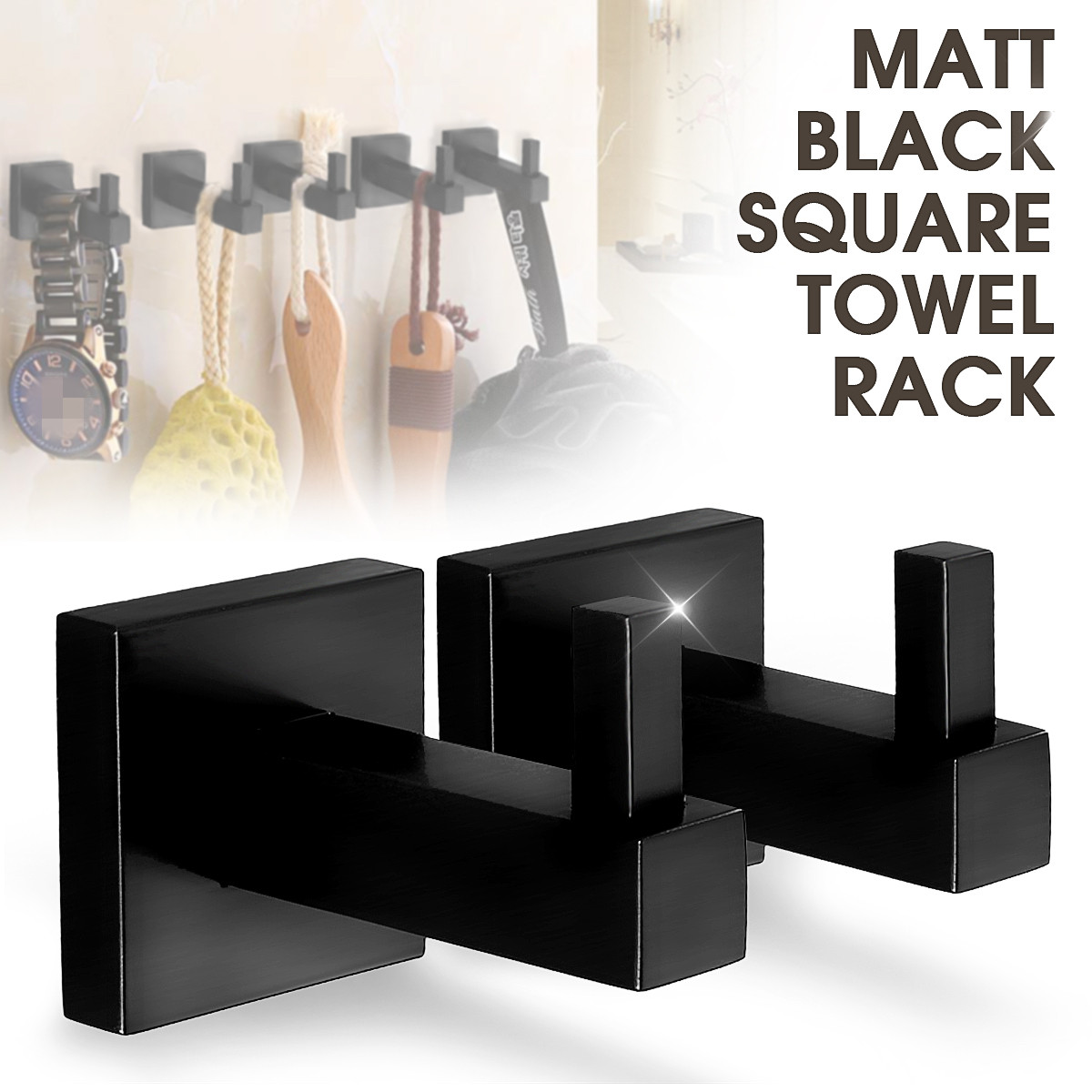 Matt-Black-Square-Towel-Rack-Rail-Tissue-Roll-Toilet-Brush-Holder-Robe-Hook-Bath-1336955