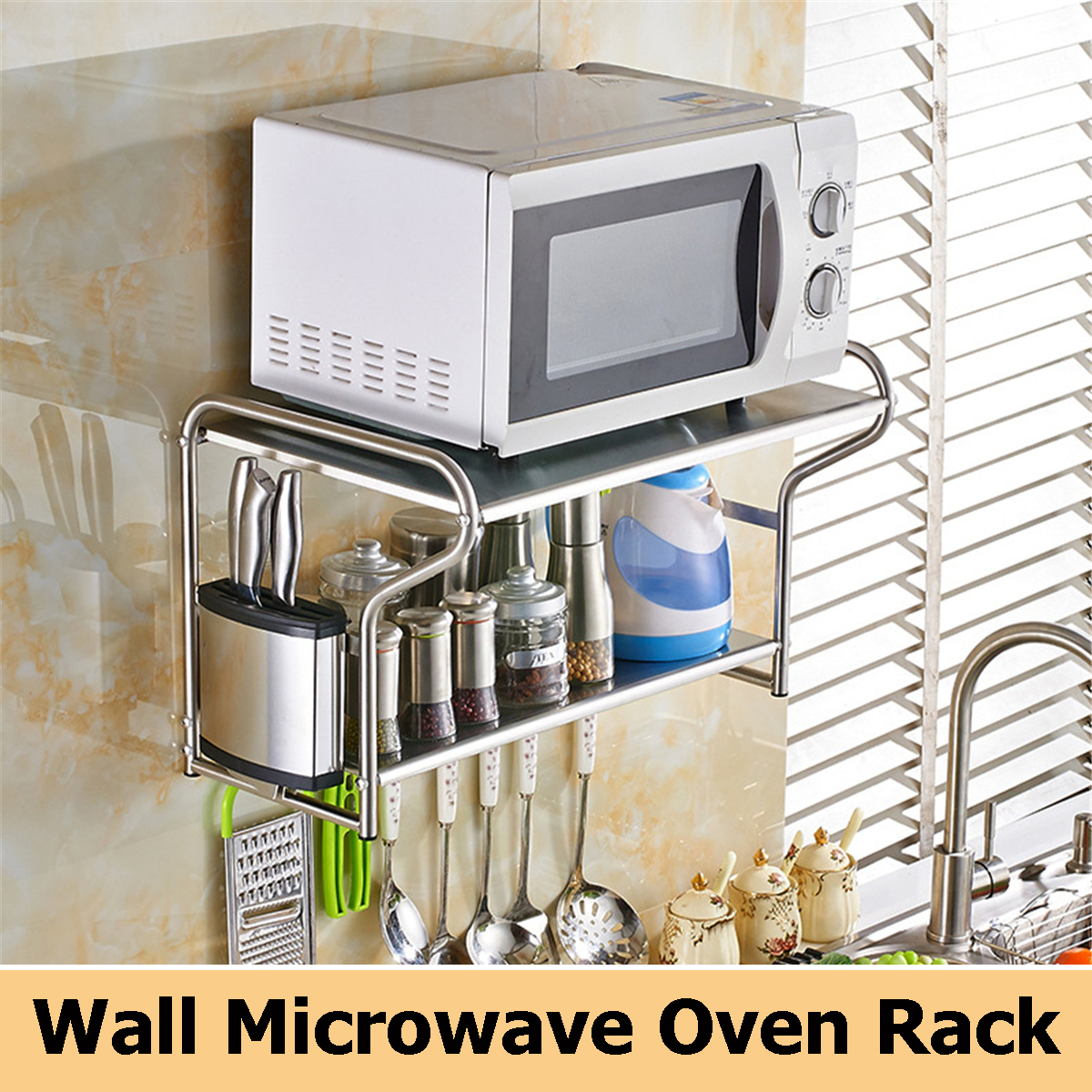 Microwave-Oven-Rack-Kitchen-Stainless-Steel-Wall-Bracket-Shelf-Holder-With-Hooks-1740073