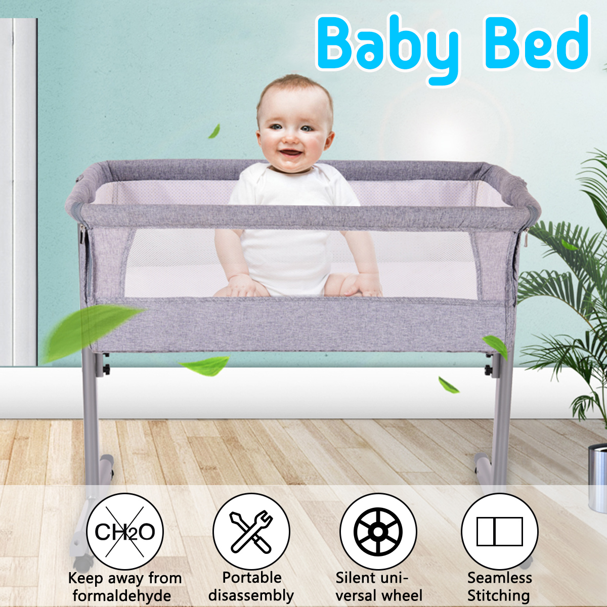 Multifunction-Baby-Bedside-Crib-Portable-Folding-Travel-Cot-Bed-Mattress-Mosquitonet-Set-1588093