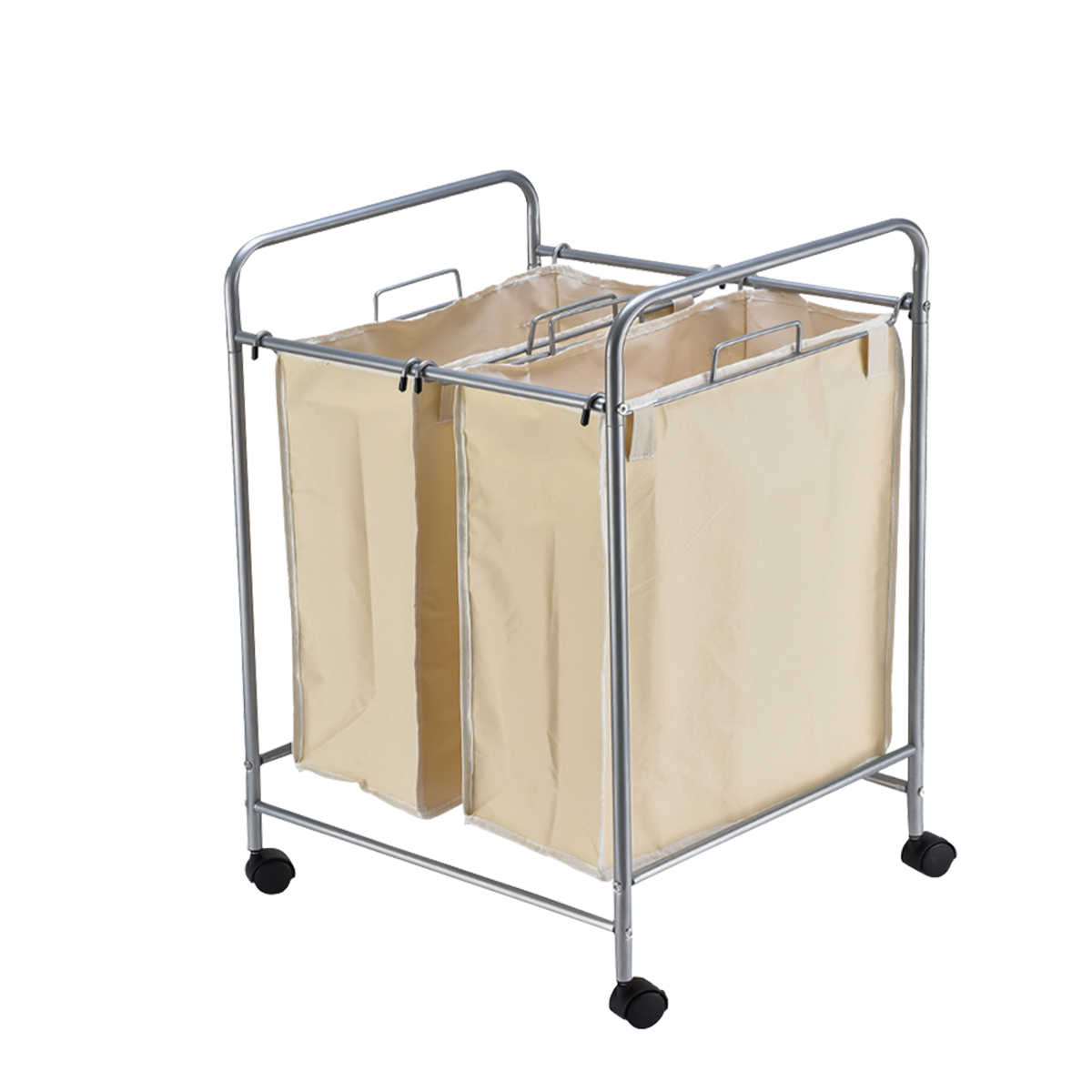 Multifunction-Mobile-Double-Bag-Compact-Laundry-Hamper-Sorter-Cart-Clothes-Storage-Bag-1554014