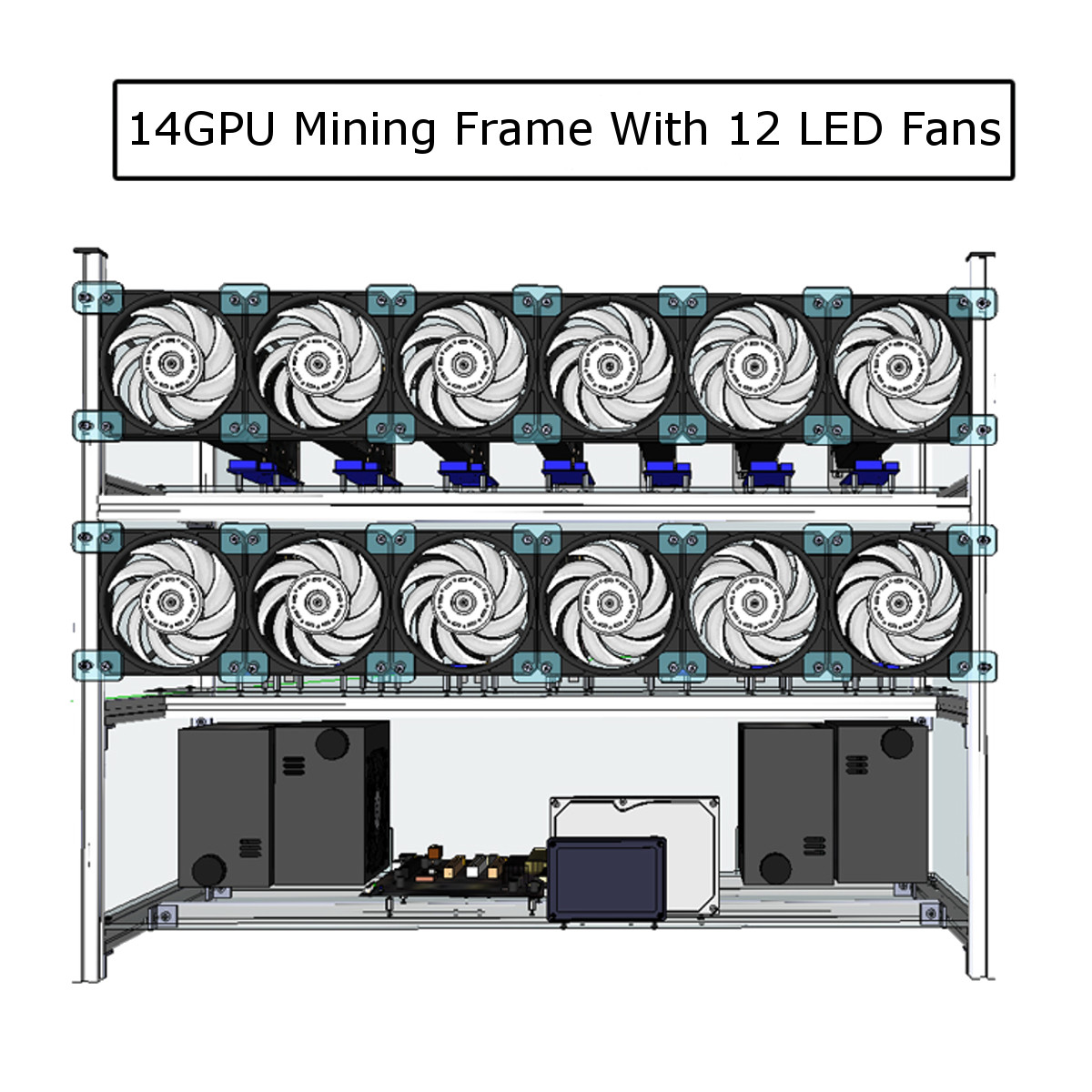 Open-Air-Mining-Frame-Rig-14-GPU-Stackable-Case-With-12-LED-Fans-For-ETH-ZCash-1241800