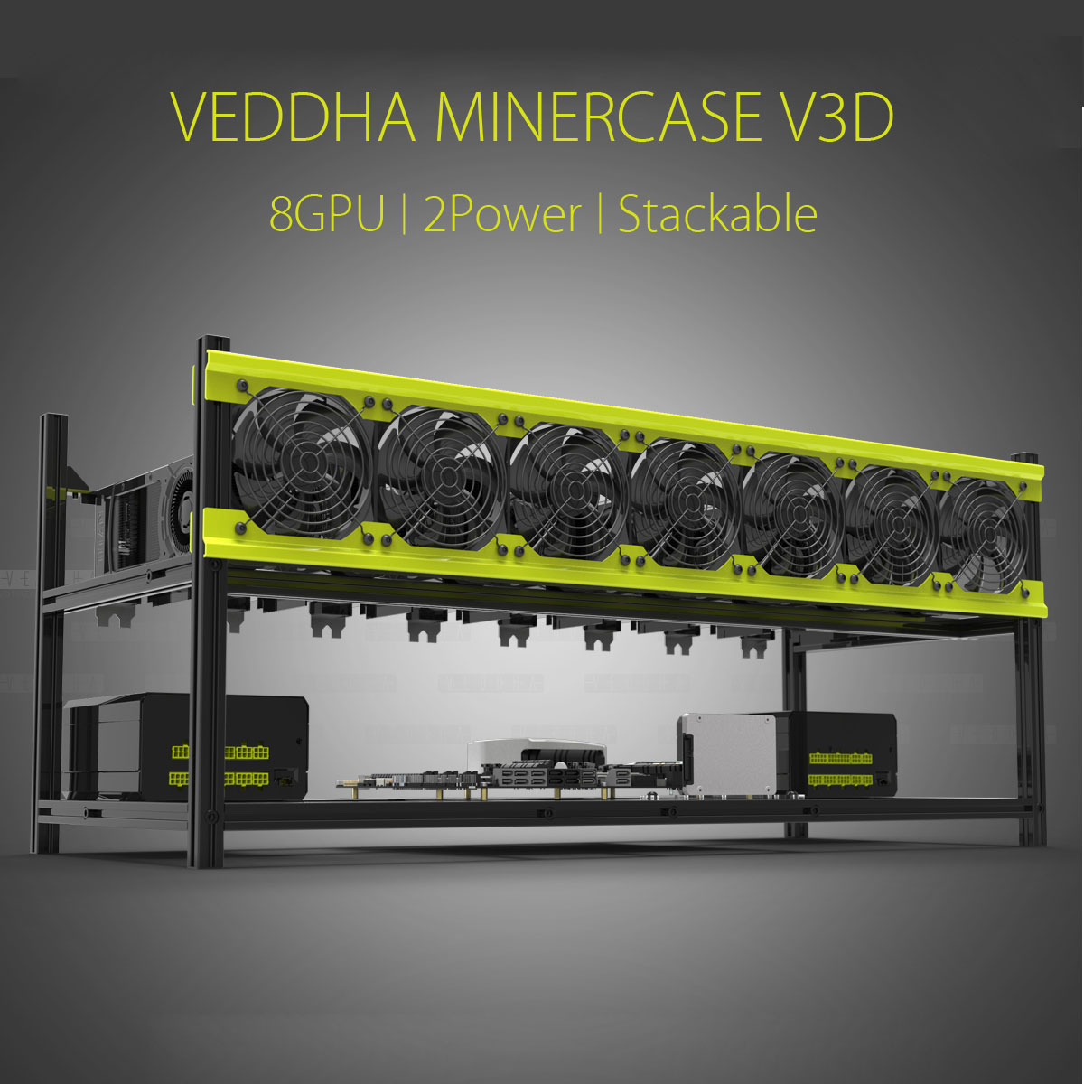 Open-Air-Mining-Miner-Frame-Stackable-Case-For-VEDDHA-V3D-8-GPU-ETH-ZEC-ZCash-1248549
