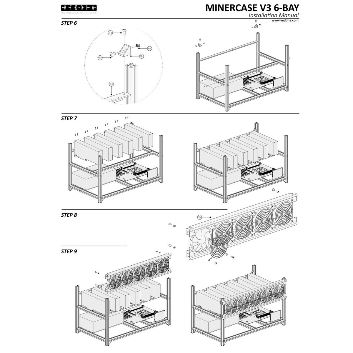 Open-Air-Mining-Miner-Frame-Stackable-Case-For-VEDDHA-V3D-8-GPU-ETH-ZEC-ZCash-1248549