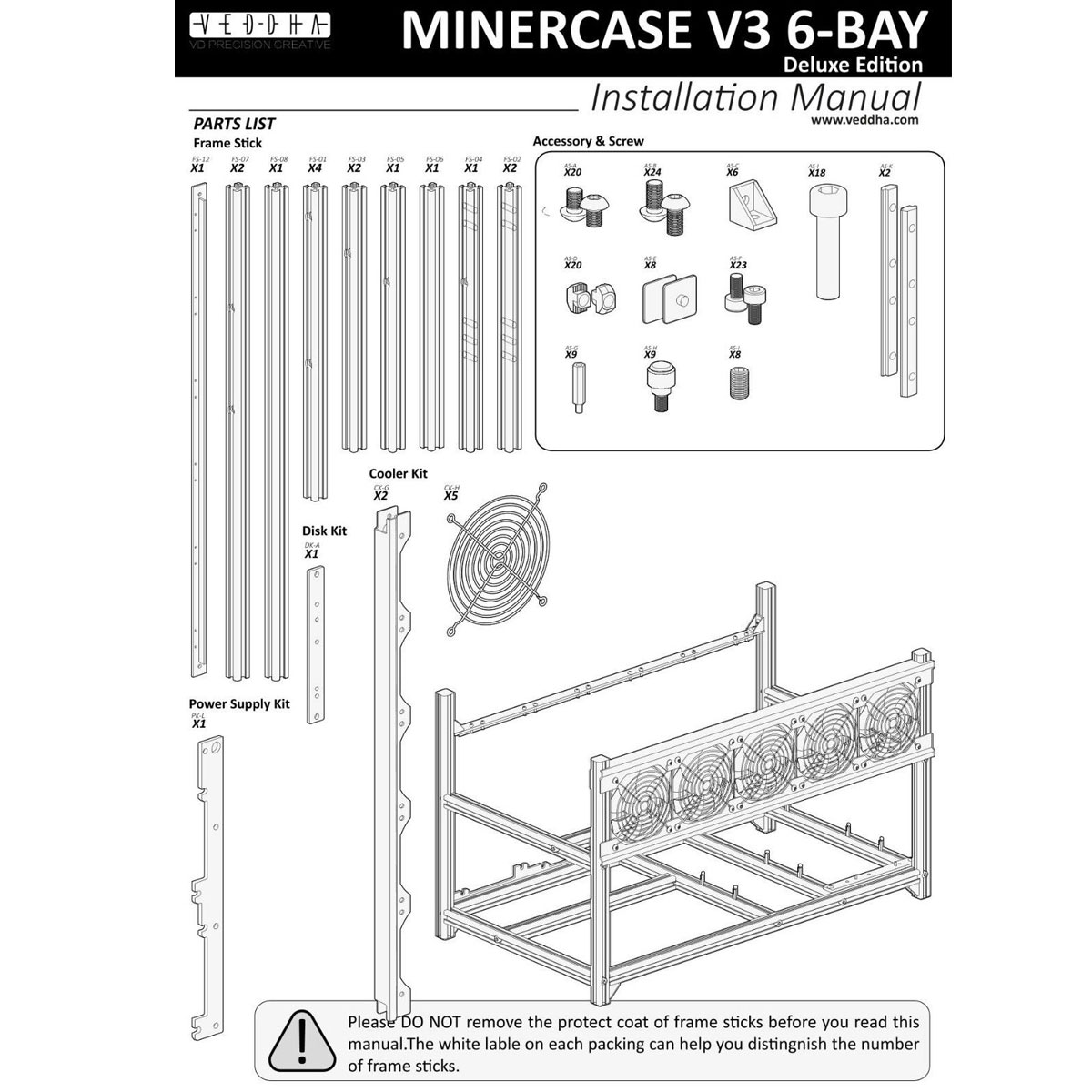 Open-Air-Mining-Miner-Frame-Stackable-Case-For-VEDDHA-V3D-8-GPU-ETH-ZEC-ZCash-1248549