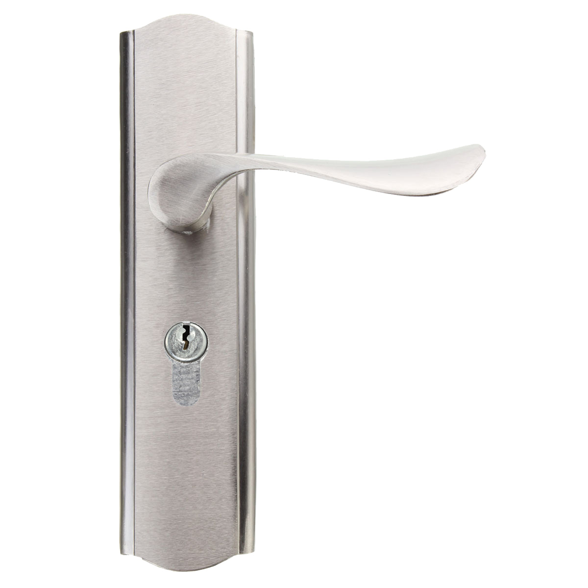 Polished-Door-Handle-Front-Back-Lever-Lock-Cylinder-Dual-Latch-with-Keys-1022997