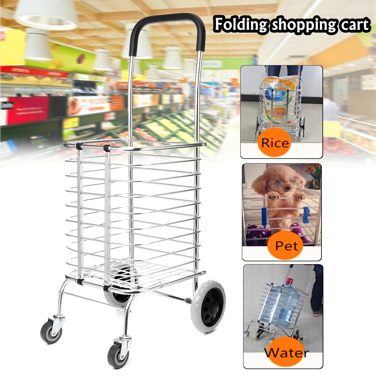 Portable-Folding-Shopping-Basket-Cart-Trolley-Trailer-Four-Wheel-Aluminum-Alloy-1736949