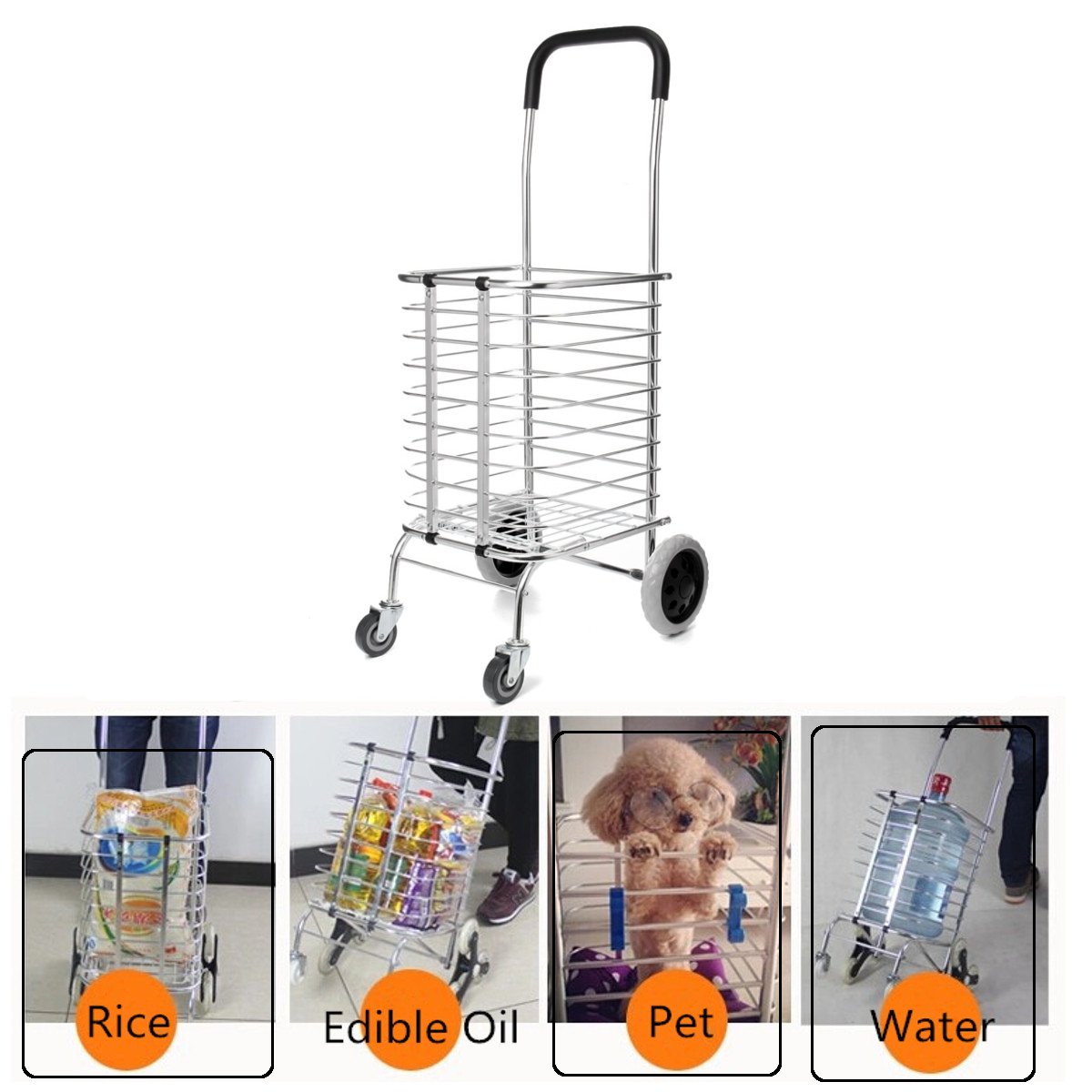 Portable-Folding-Shopping-Basket-Cart-Trolley-Trailer-Four-Wheel-Aluminum-Alloy-1736949