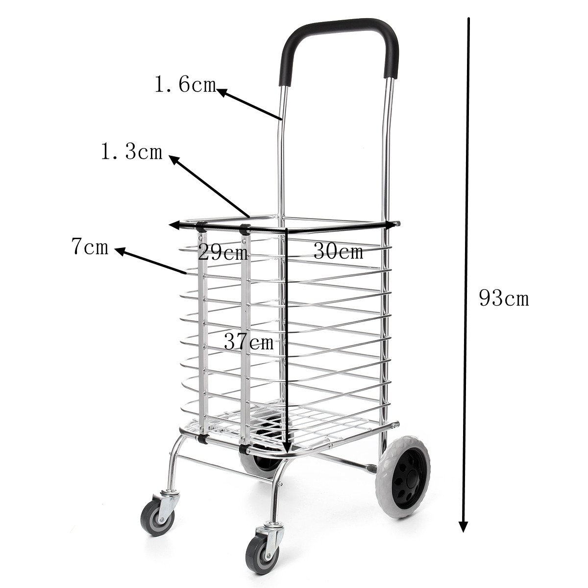 Portable-Folding-Shopping-Basket-Cart-Trolley-Trailer-Four-Wheel-Aluminum-Alloy-1736949