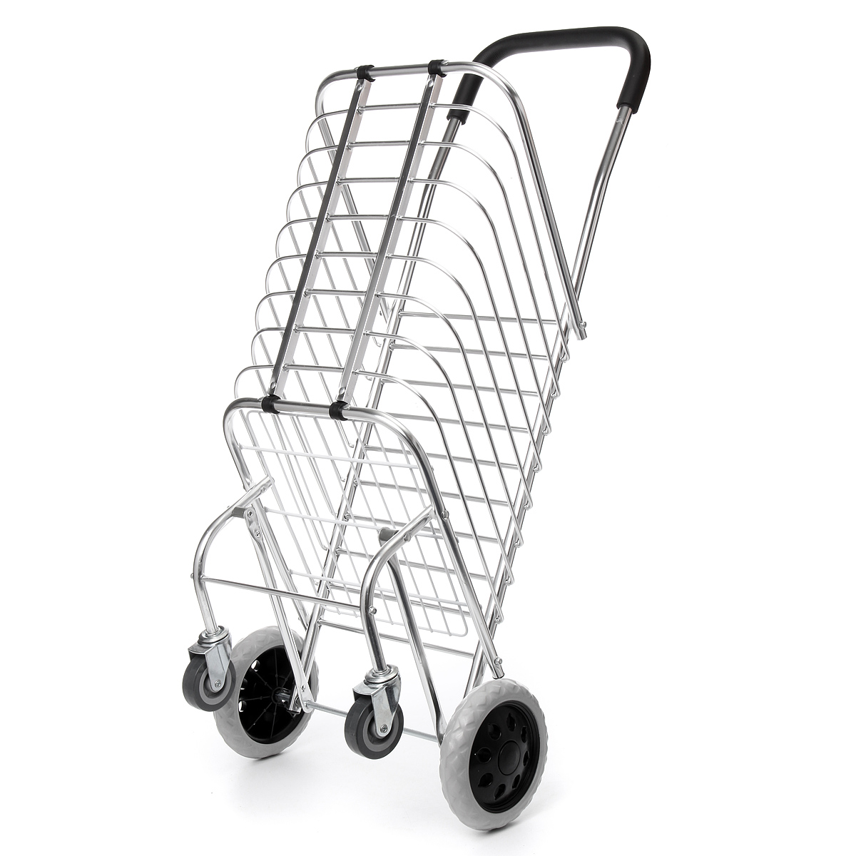 Portable-Folding-Shopping-Basket-Cart-Trolley-Trailer-Four-Wheel-Aluminum-Alloy-1736949