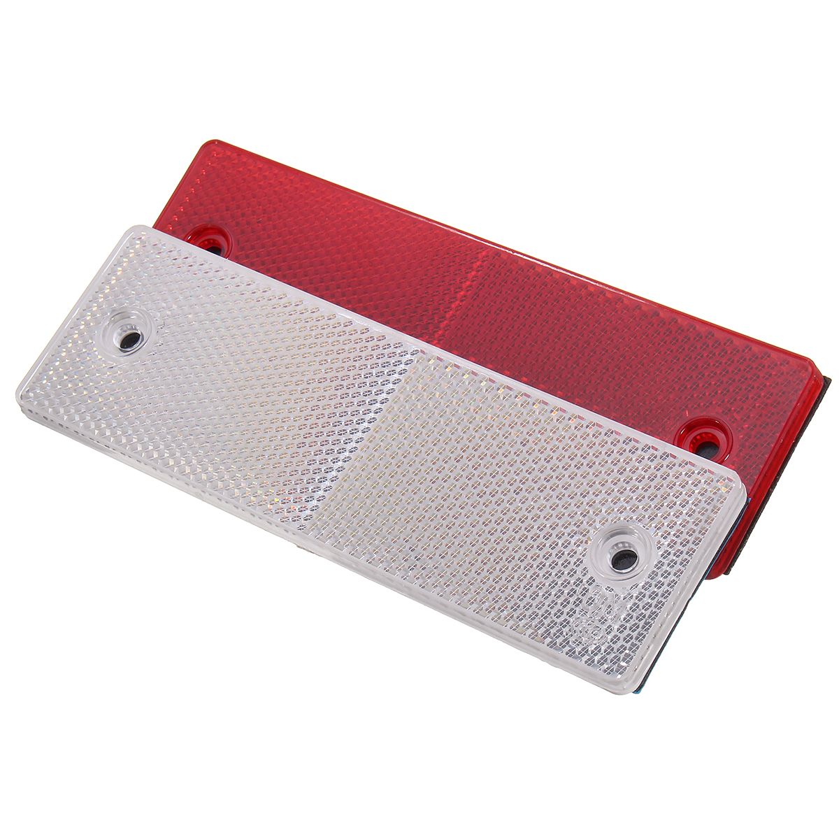 Rectangle-Side-Marker-Reflector-RedWhite-for-Trailer-Caravan-Van-Truck-Lorry-1154389
